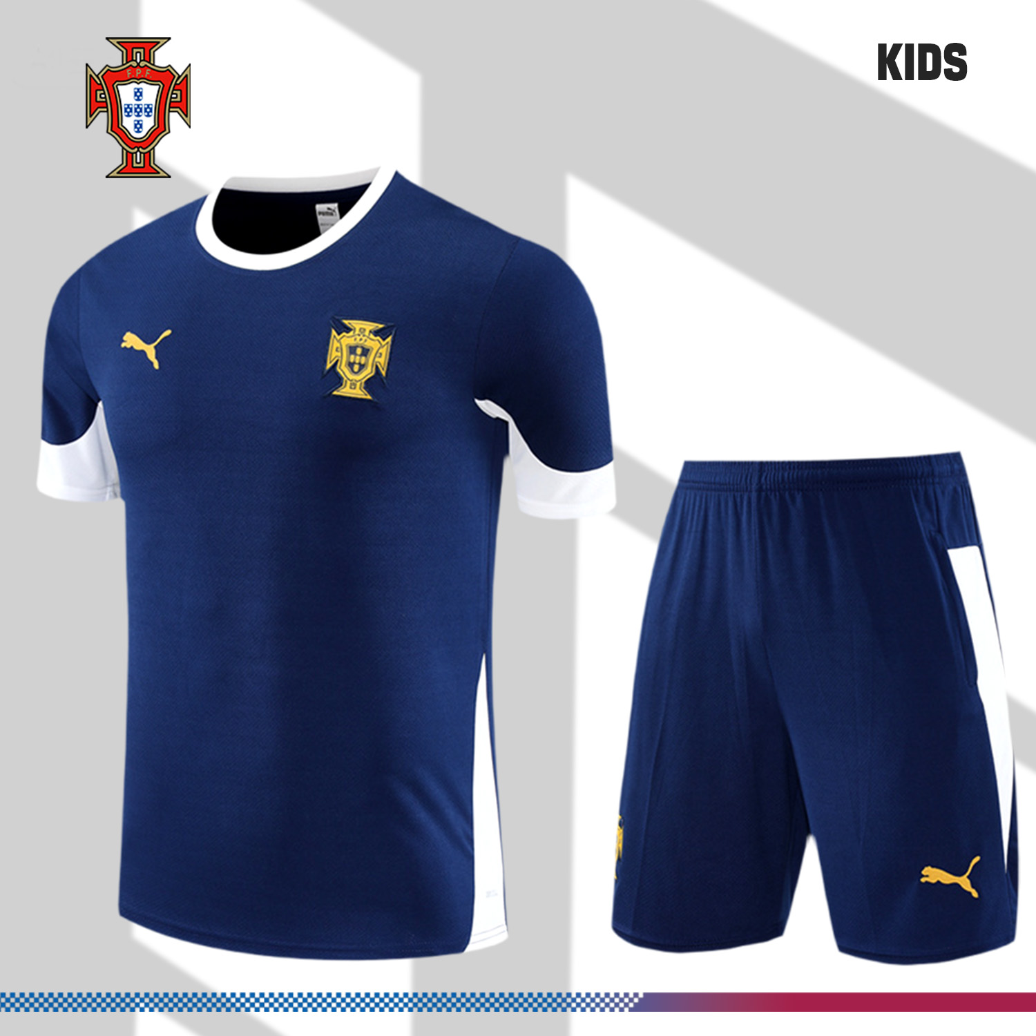 2025/2026 Portugal Short Sleeve Training Jersey for Kids (Adult Kids Kit)