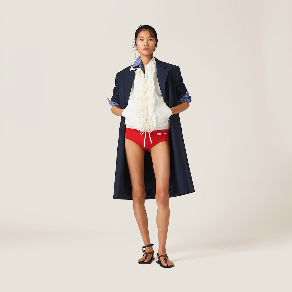 Single-breasted mohair coat