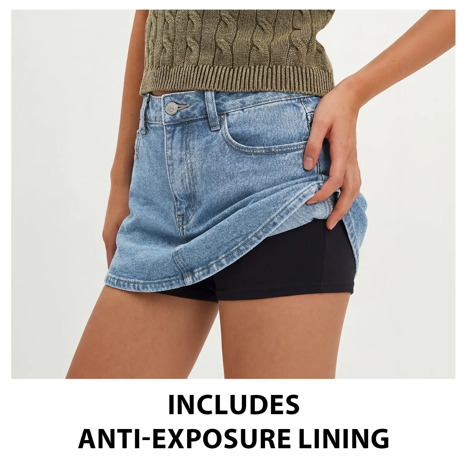 Low Waist Denim Skirt Skorts Mini Denim Shorts Bodycon Mini Jean Skirt Vintage Y2K Skirt for Women