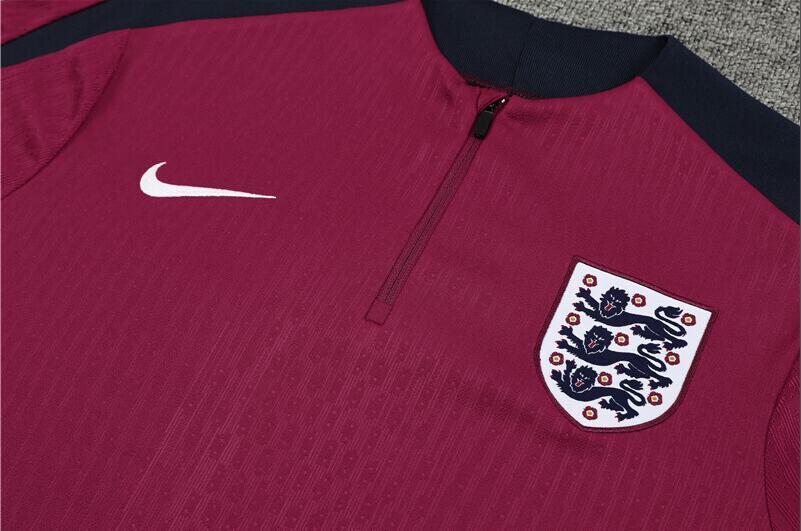 2025/2026 England burgundy Half Zip Training Kit - (Adult Kids Kit)