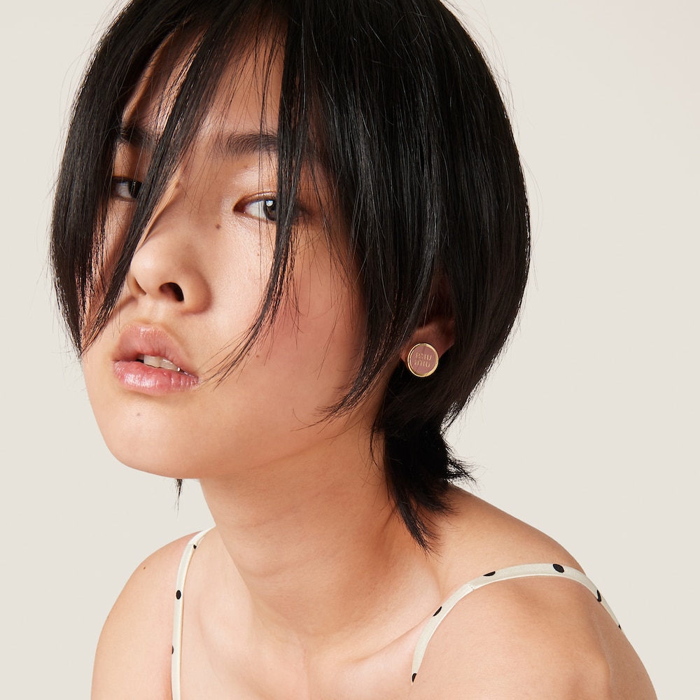 Enameled metal earrings