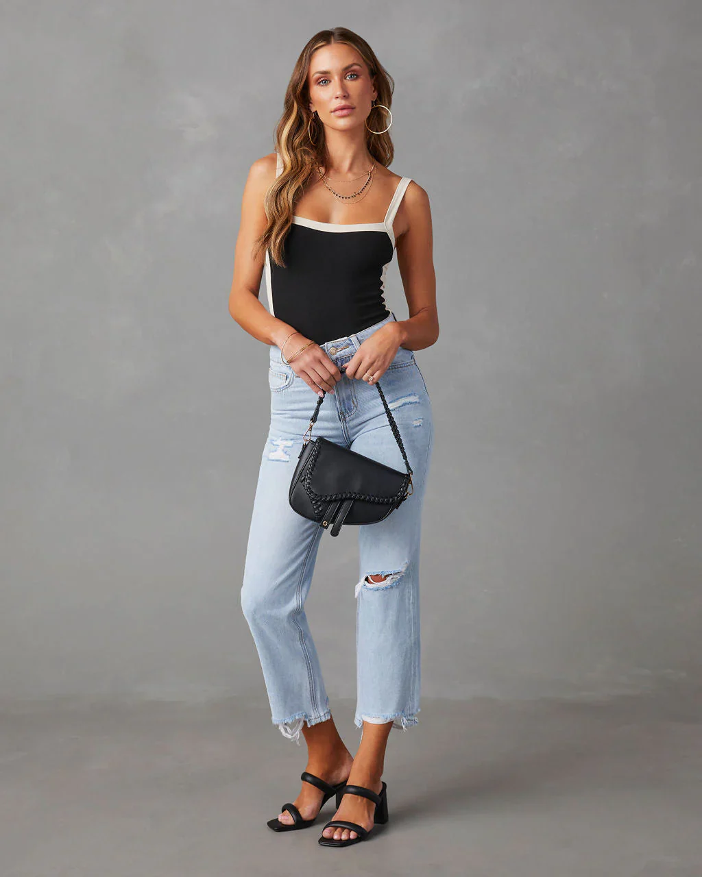 Double Dare Cropped Distressed Jeans
