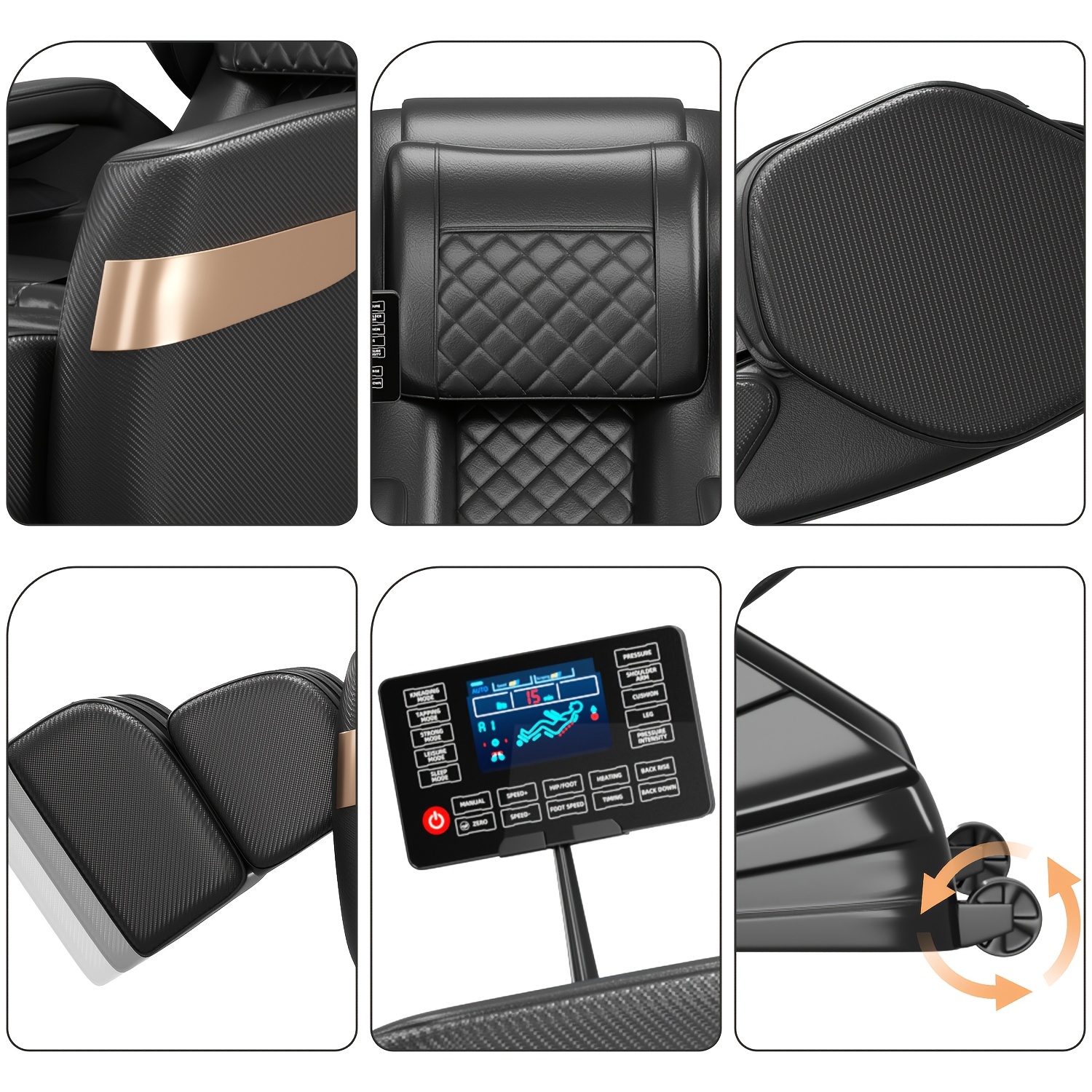 2025 Zero Gravity Multifunctional Full-Body Massage Chair, with foot massage, waist heating, and full-body airbag relaxation functions