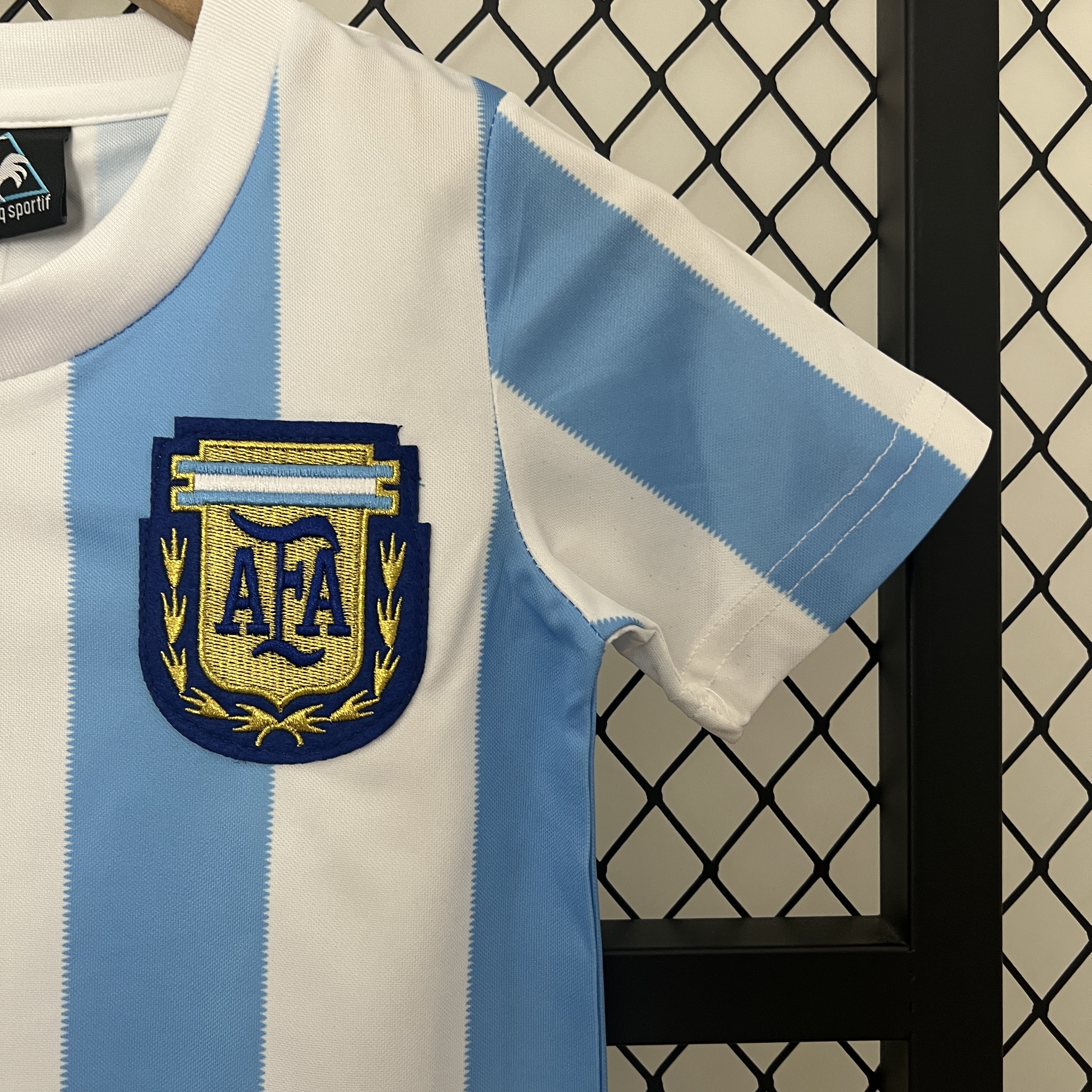 1986 Argentina Home Retro  Football Shirt ( Kids Kit )