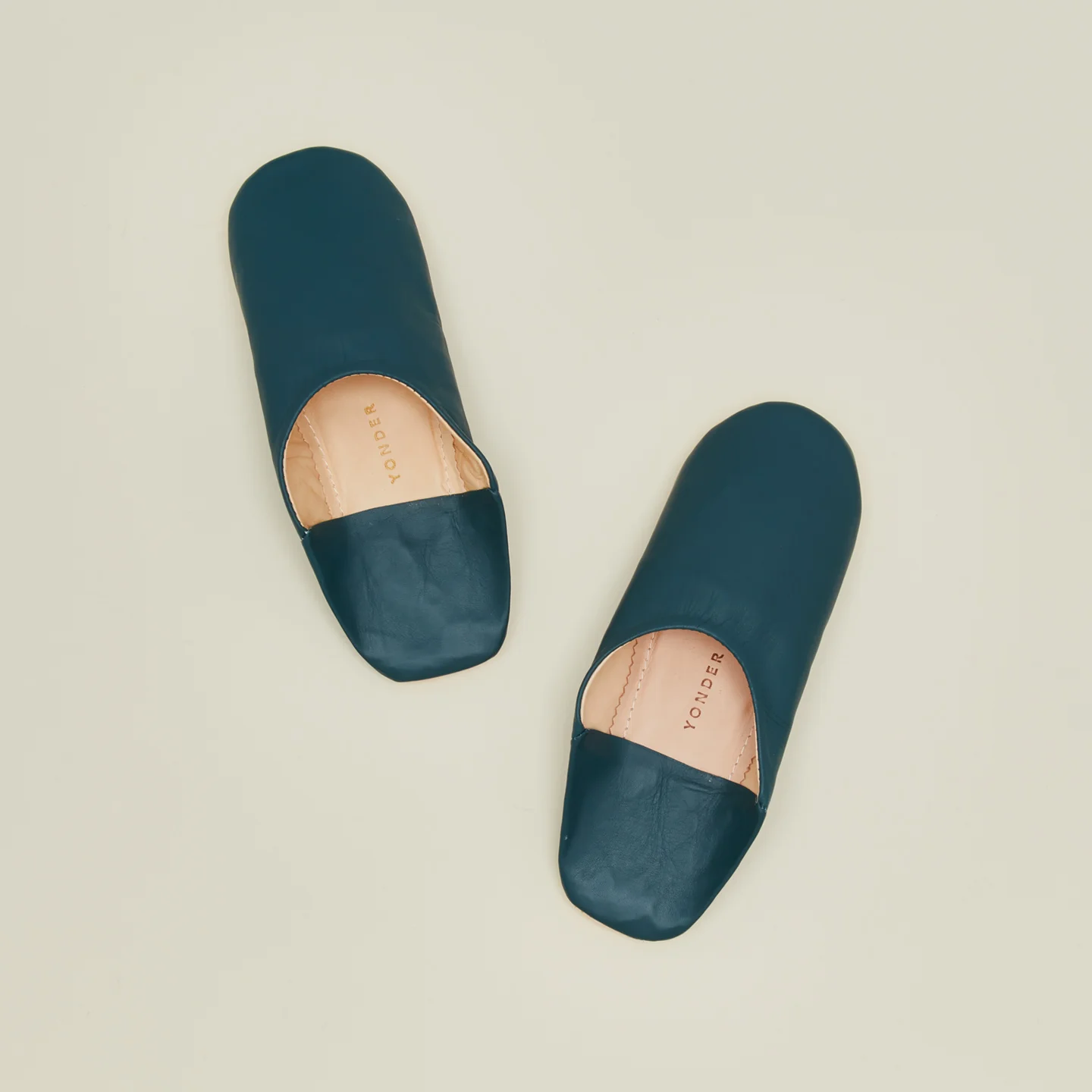 Handmade Leather Slippers - Blue