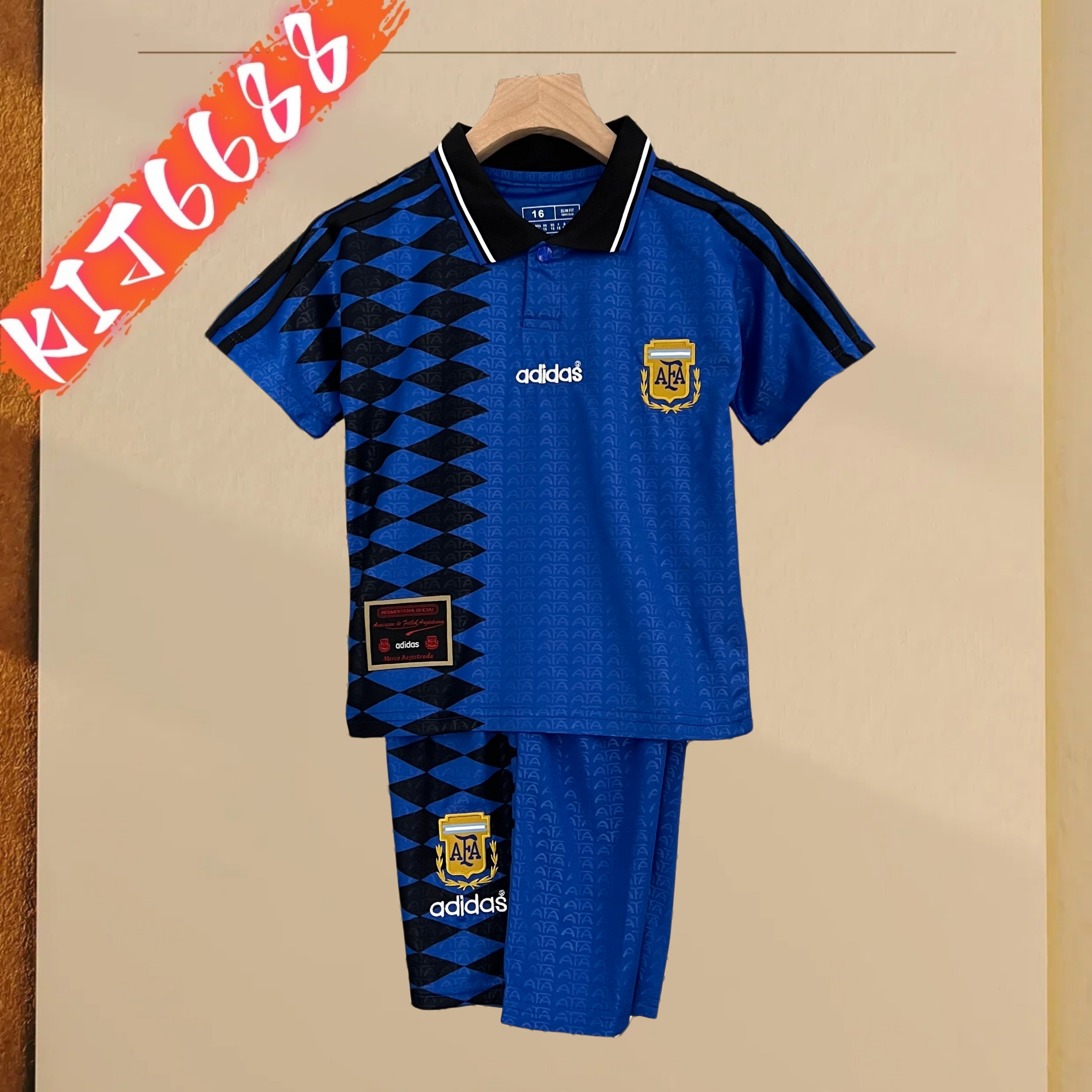 1994 Argentina away Retro Football Shirt kids Kit