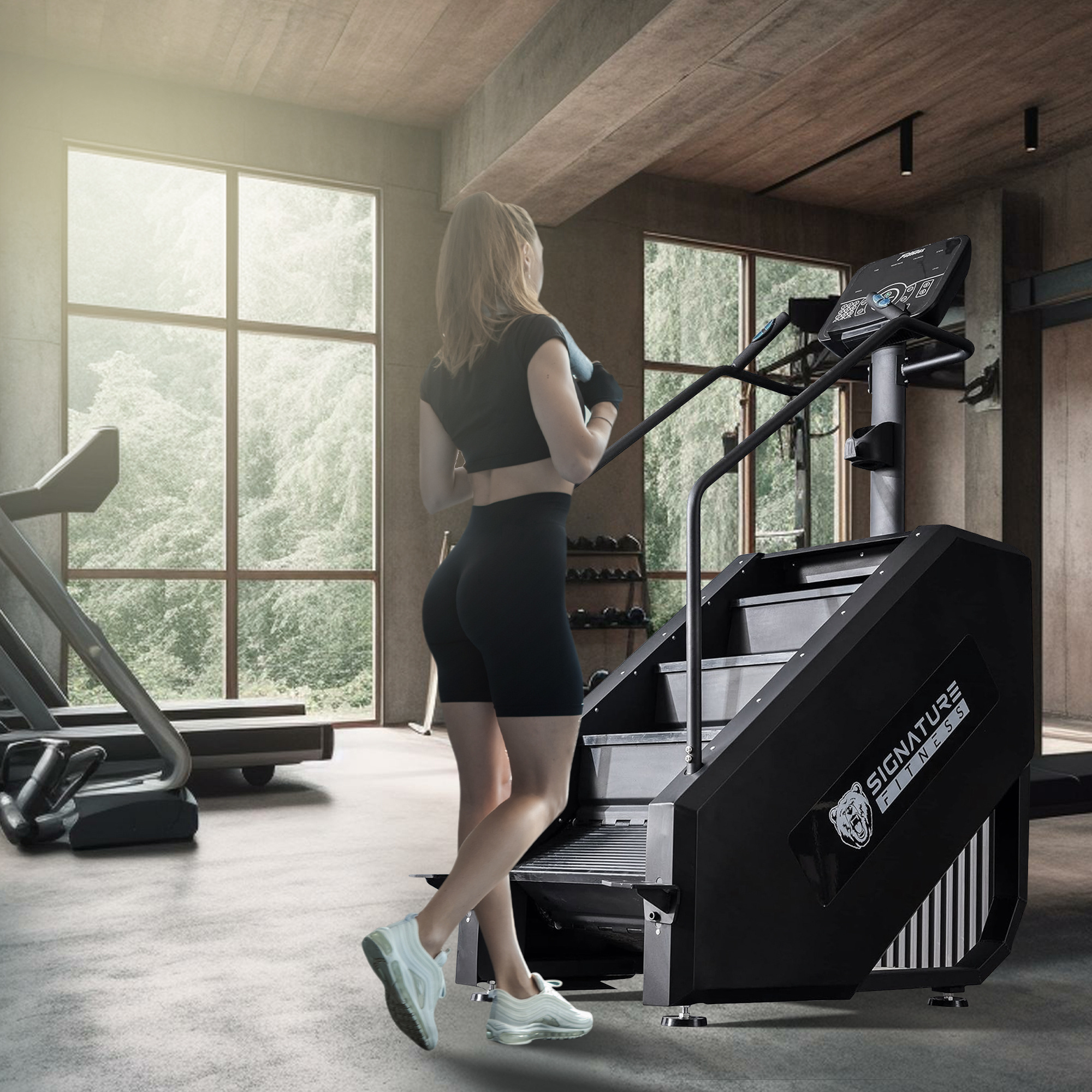 Signature Fitness Commercial Grade Stair Climber for Continuous Mountain Climbing, Used for Heart Rate and Lower Body Exercise