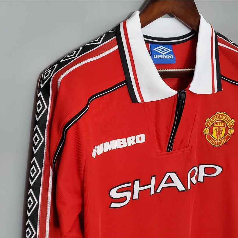 98/99 Manchester United home long sleeved retro football jersey