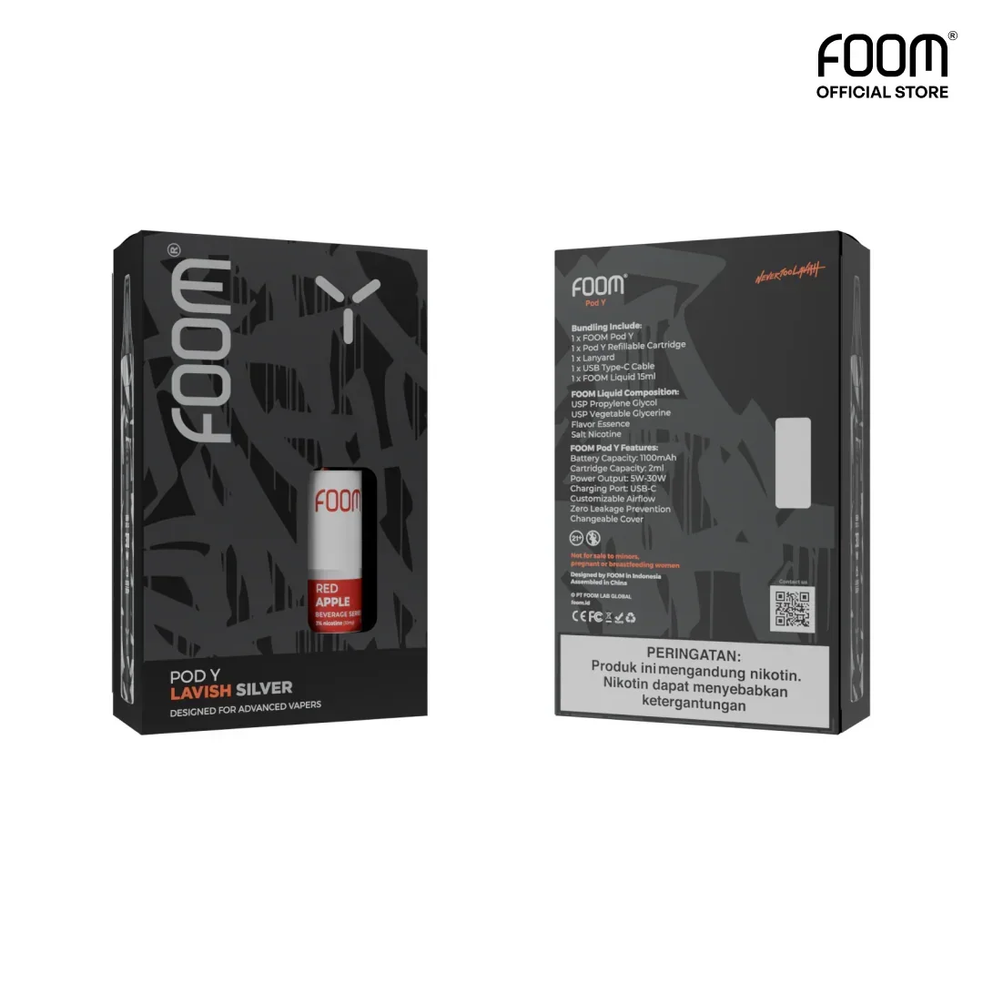 Pod Y Chrome Silver FOOM x Never Too Lavish - Red Apple 15 ml (Special Edition)