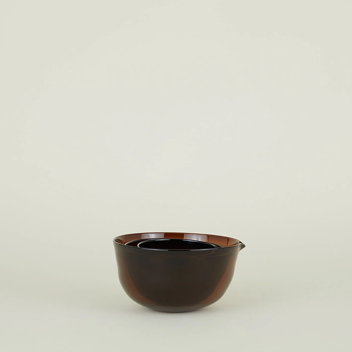 Blown Glass Mixing Bowls - Espresso