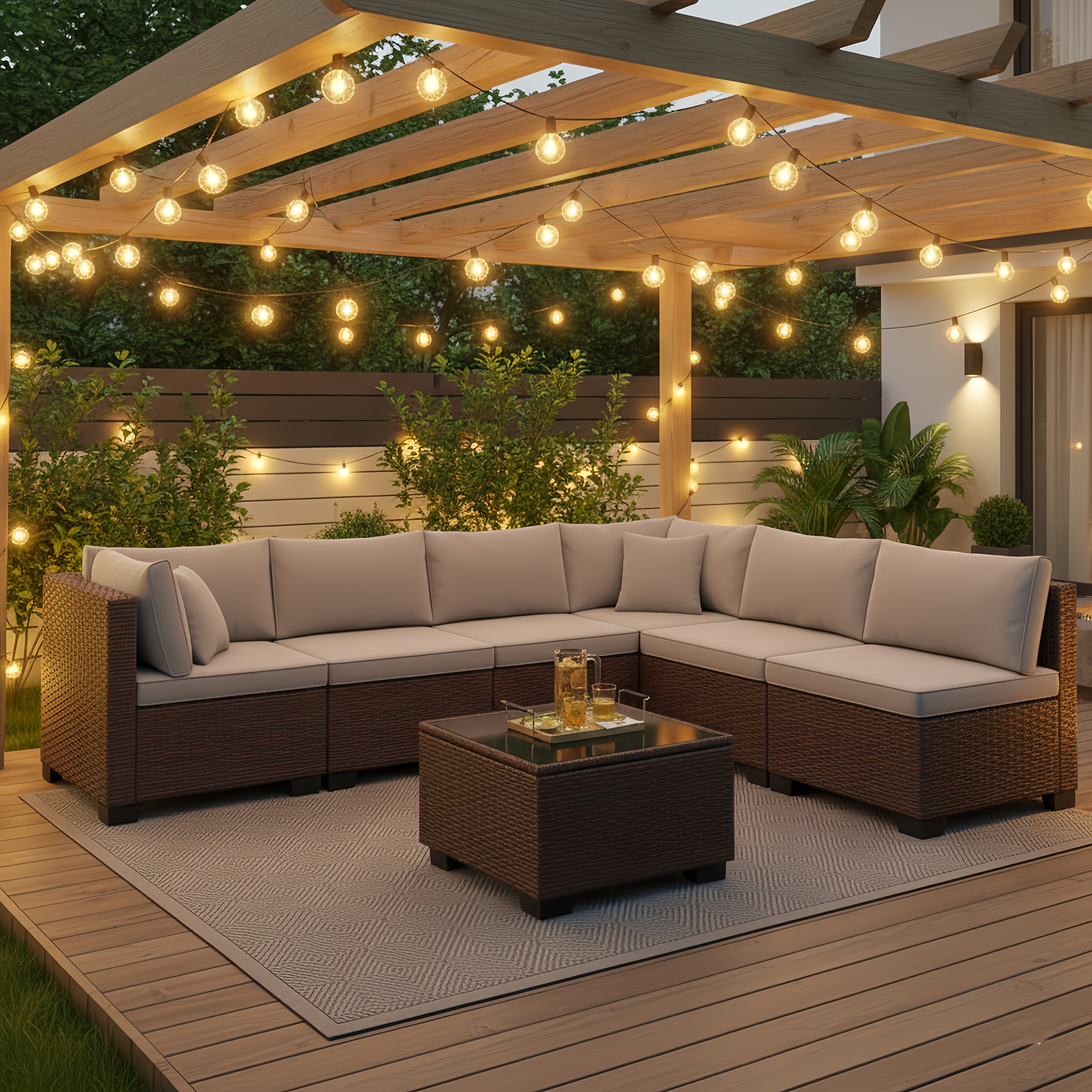 Outdoor Sofa-Outdoor Rattan Sofa Set-WR710-Yellow