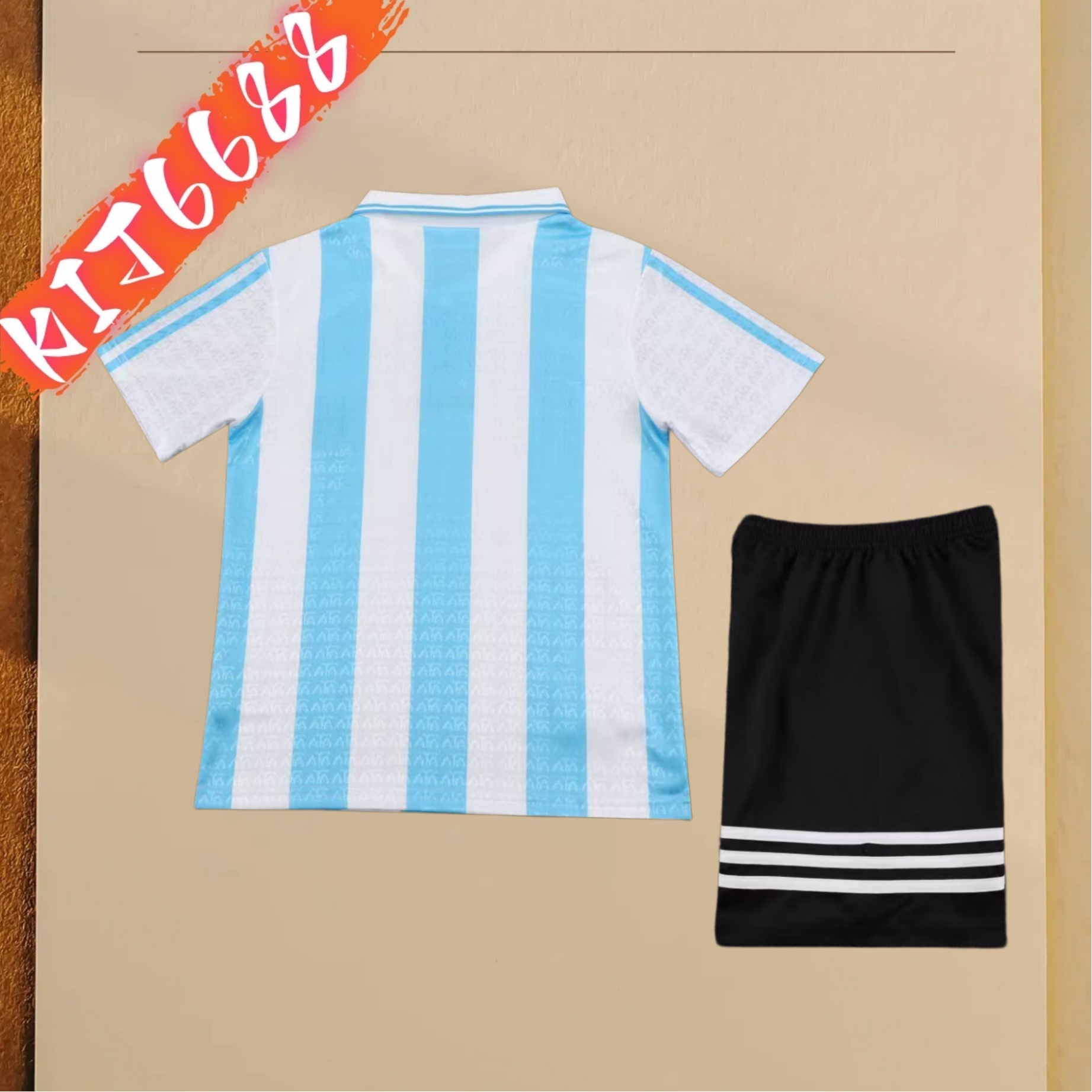 1994 Argentina home Retro  Football Shirt ( Kids Kit )