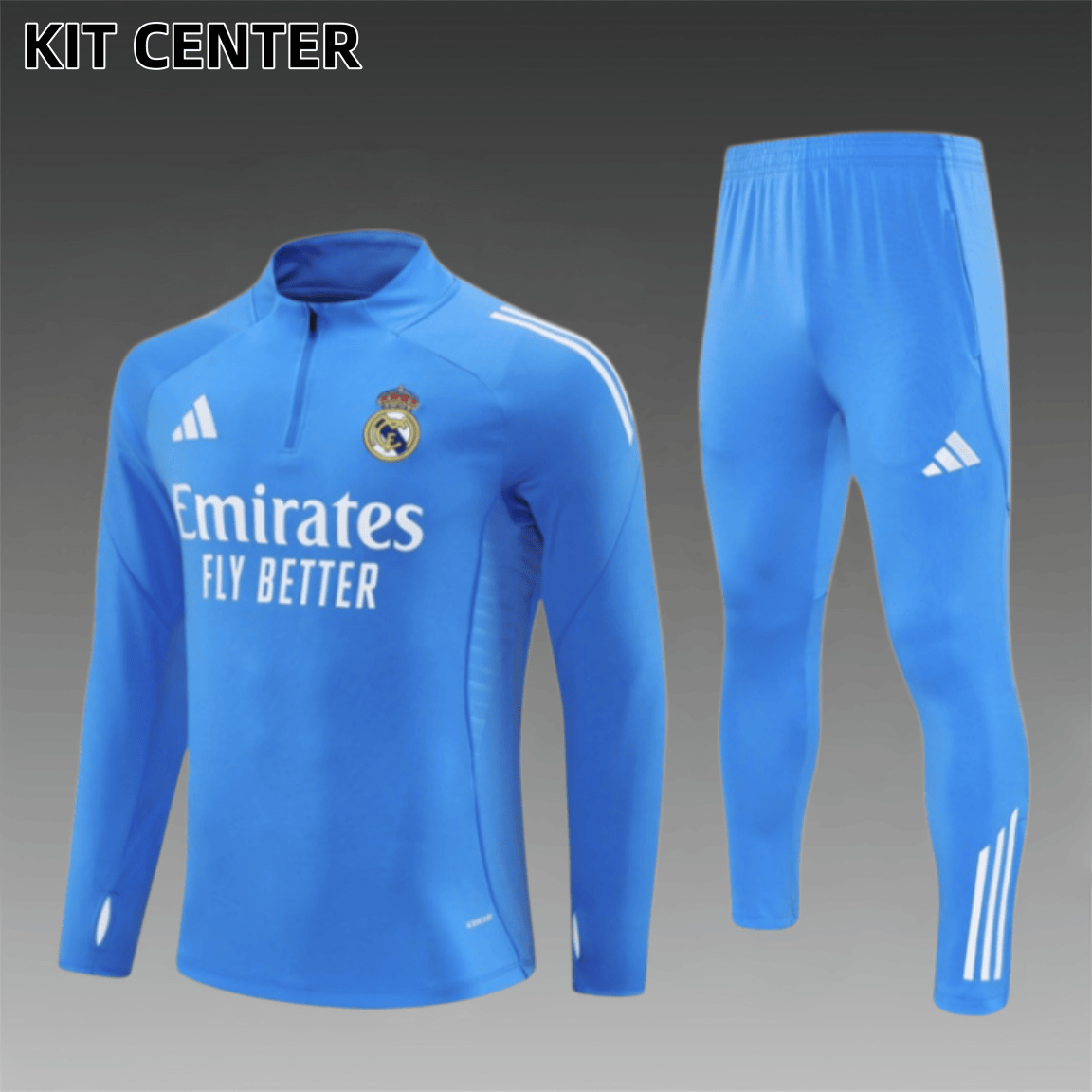 25/26 Real Madrid Light Blue Half Zip Training Kit (Adult Kids Kit)