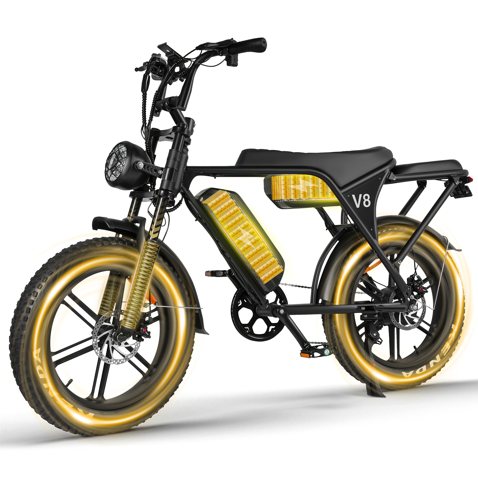 Electric Bicycle, Dual-Battery V8 Max Electric Bicycle - 100 km range and 19 mph speed, 740W adult electric bicycle, suitable for city commuting and mountain riding, adult electric bicycle, electric bicycle for adults, electric bike, Ebike
