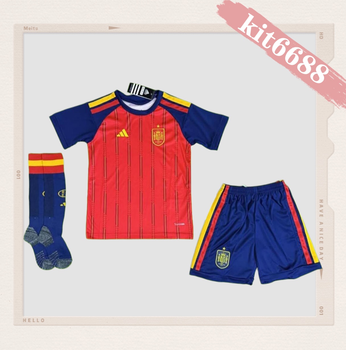 2026 Spain Home Football Shirt (Adult Kids Kit socks)