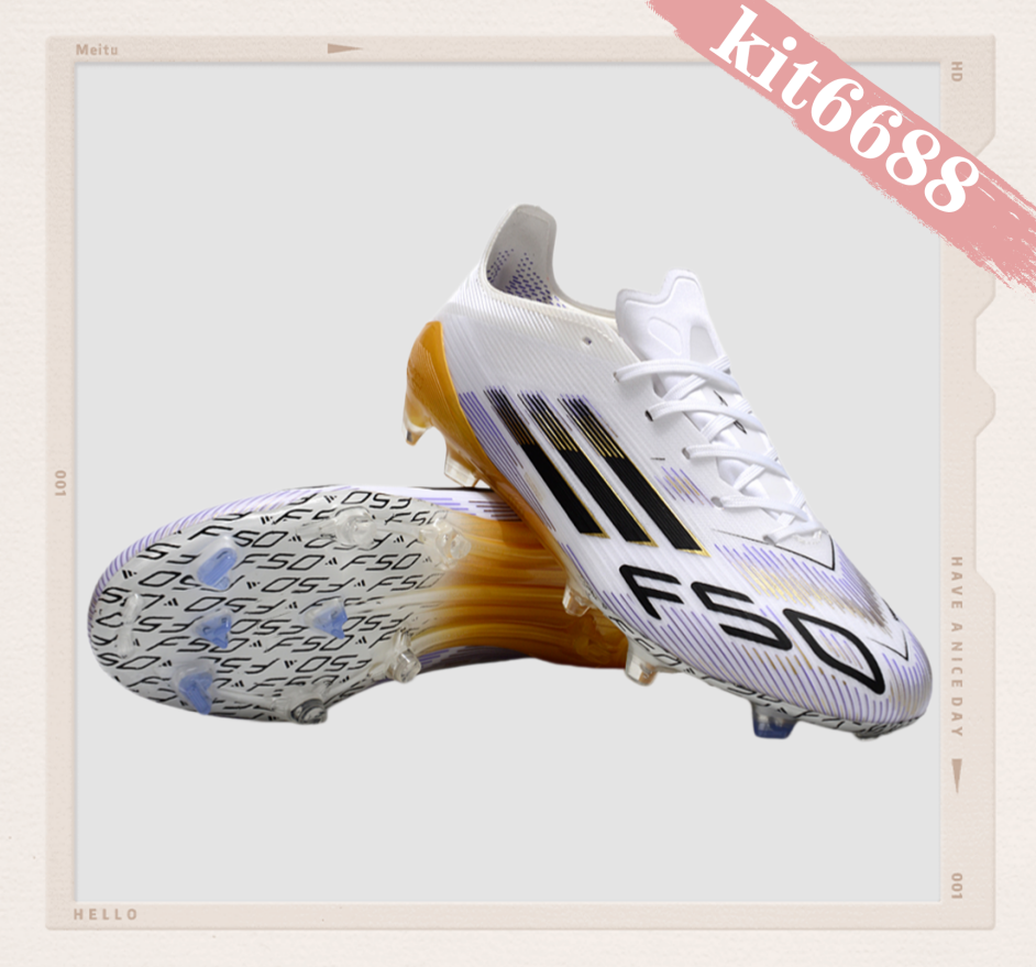 F50 Elite Laceless FG Road to Glory - Footwear White/Core Black/Gold Metallic