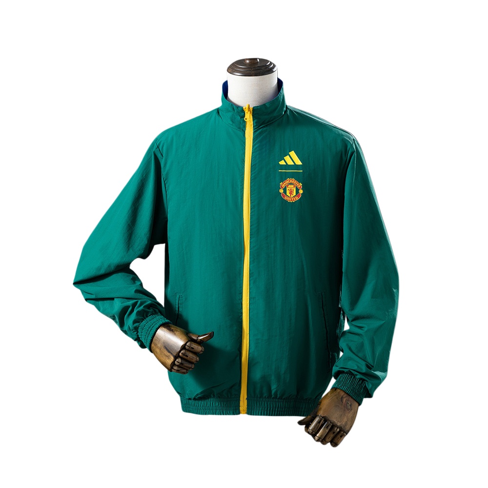 25/26 Manchester United Reversible Jacket Windbreaker - Blue & Army Green