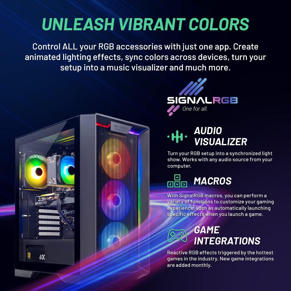 Skytech Archangel Gaming Computer PC Desktop &ndash; Ryzen 5 3600 3.6GHz, GTX 1660 Super 6G, 500GB SSD, 16GB DDR4 3200MHz, RGB Fans, Windows 11 Home 64-bit, 802.11AC Wi-Fi