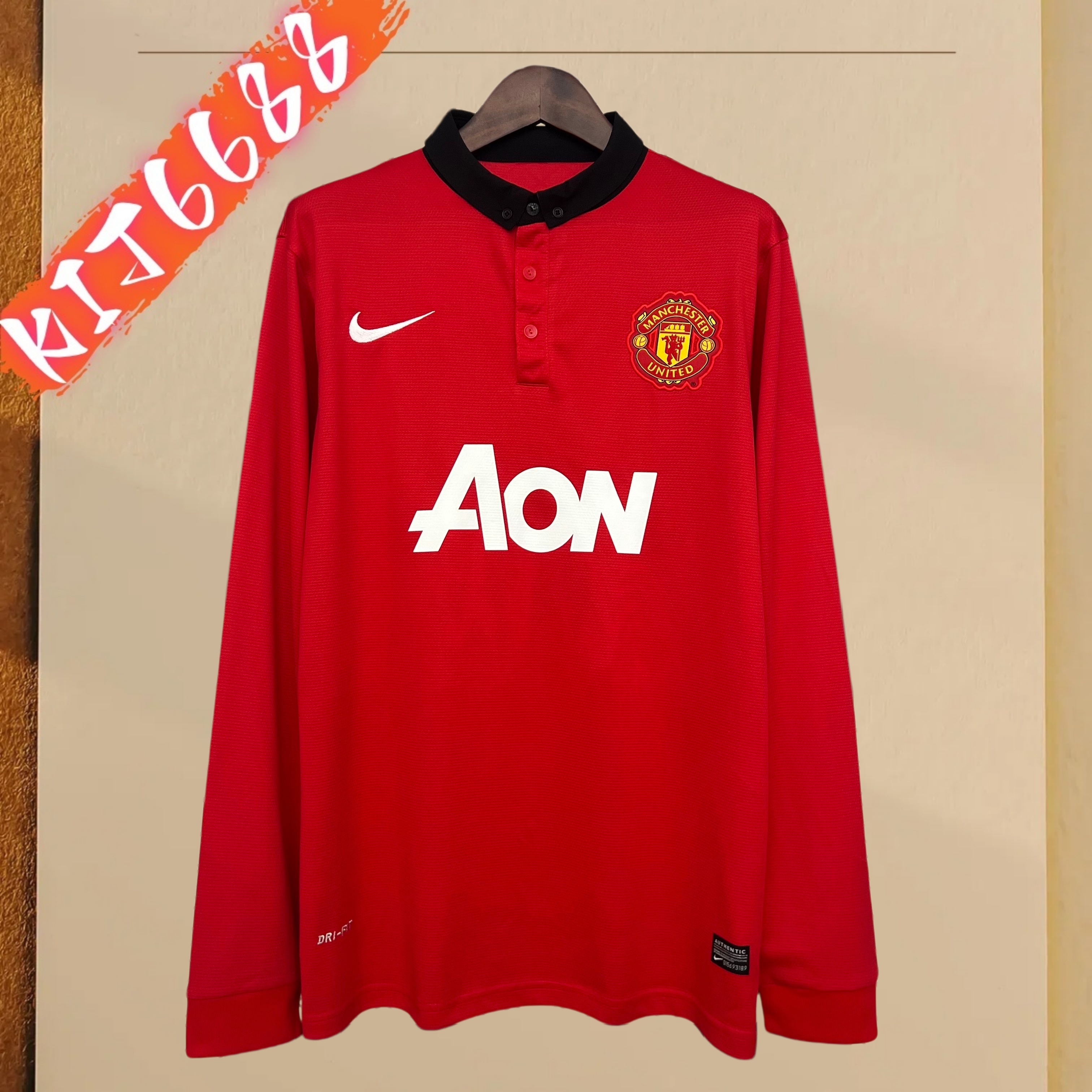 13/14 Manchester United home long sleeved retro football jersey