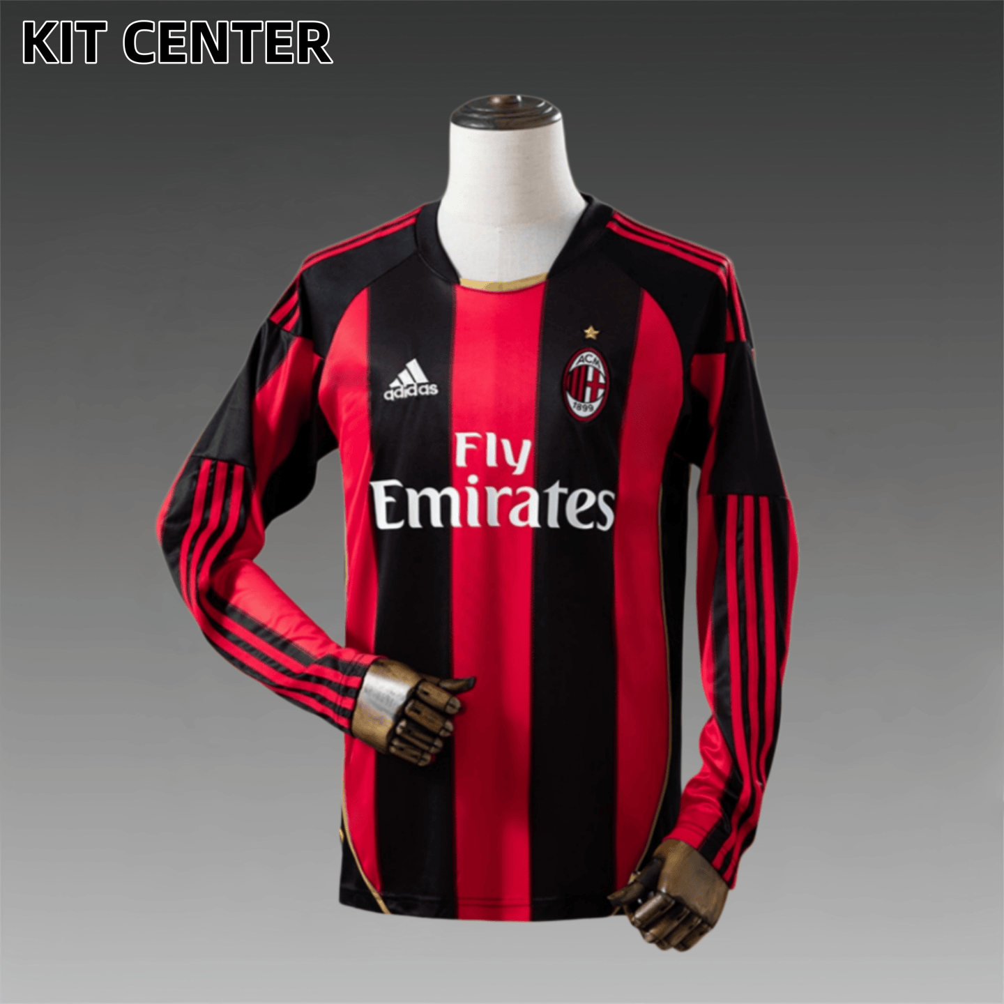 2010/2011 AC Milan home Retro Long Sleeve Football Shirt
