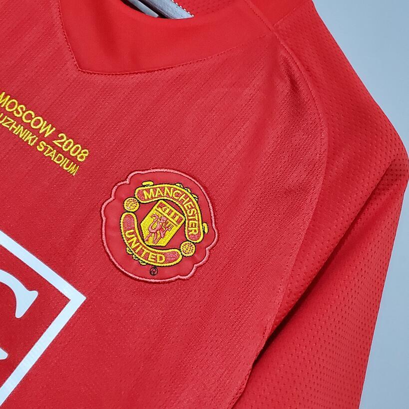 07/08 Manchester United  home Champions League version  retro football jersey