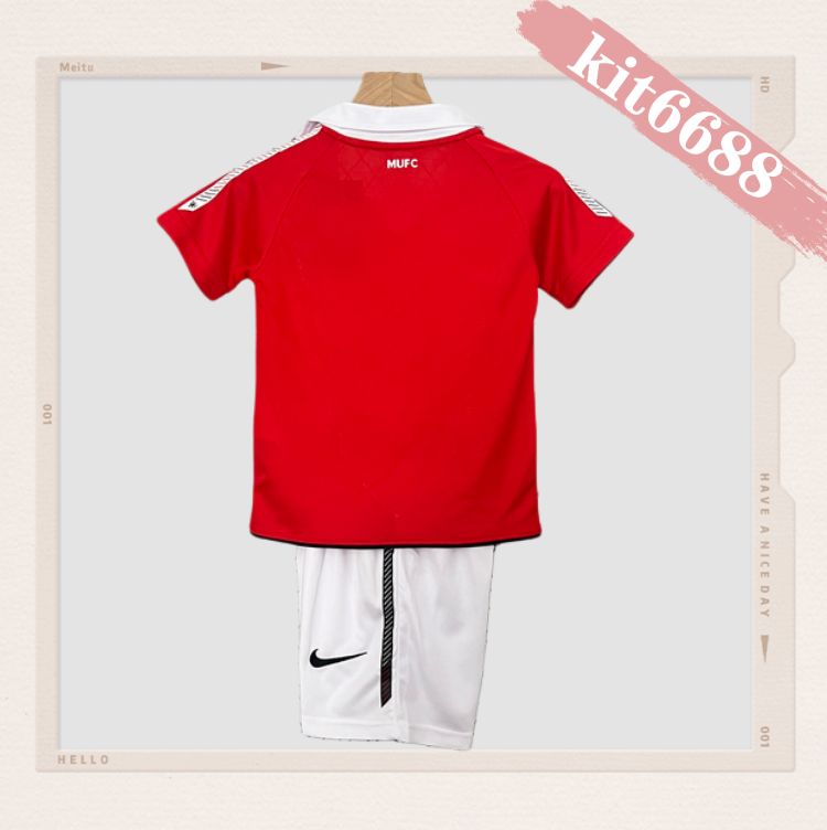 10/11 Manchester United home ground Retro Football Soccer Kids Kit