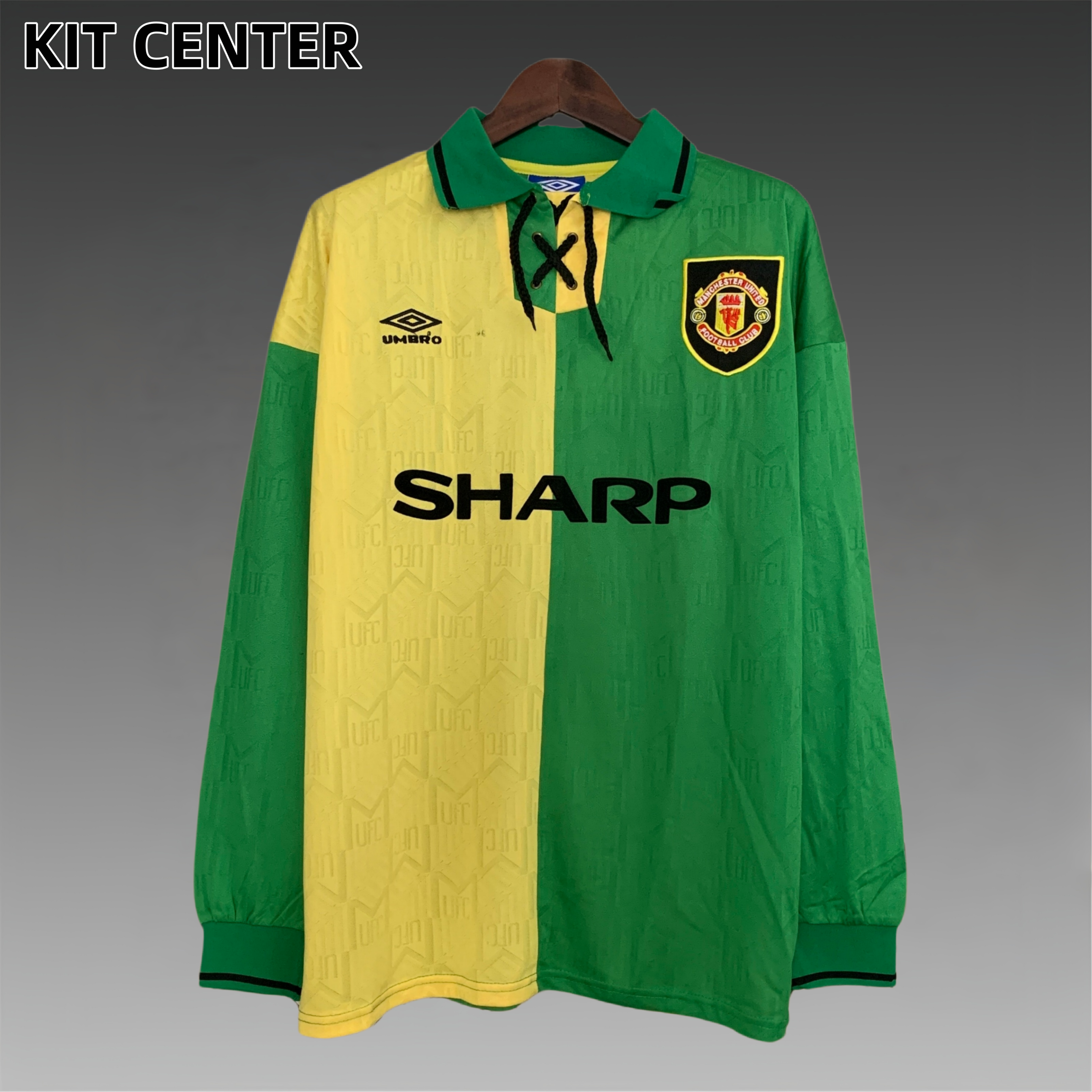 92/94 Manchester United Third Away long sleeved retro football jersey