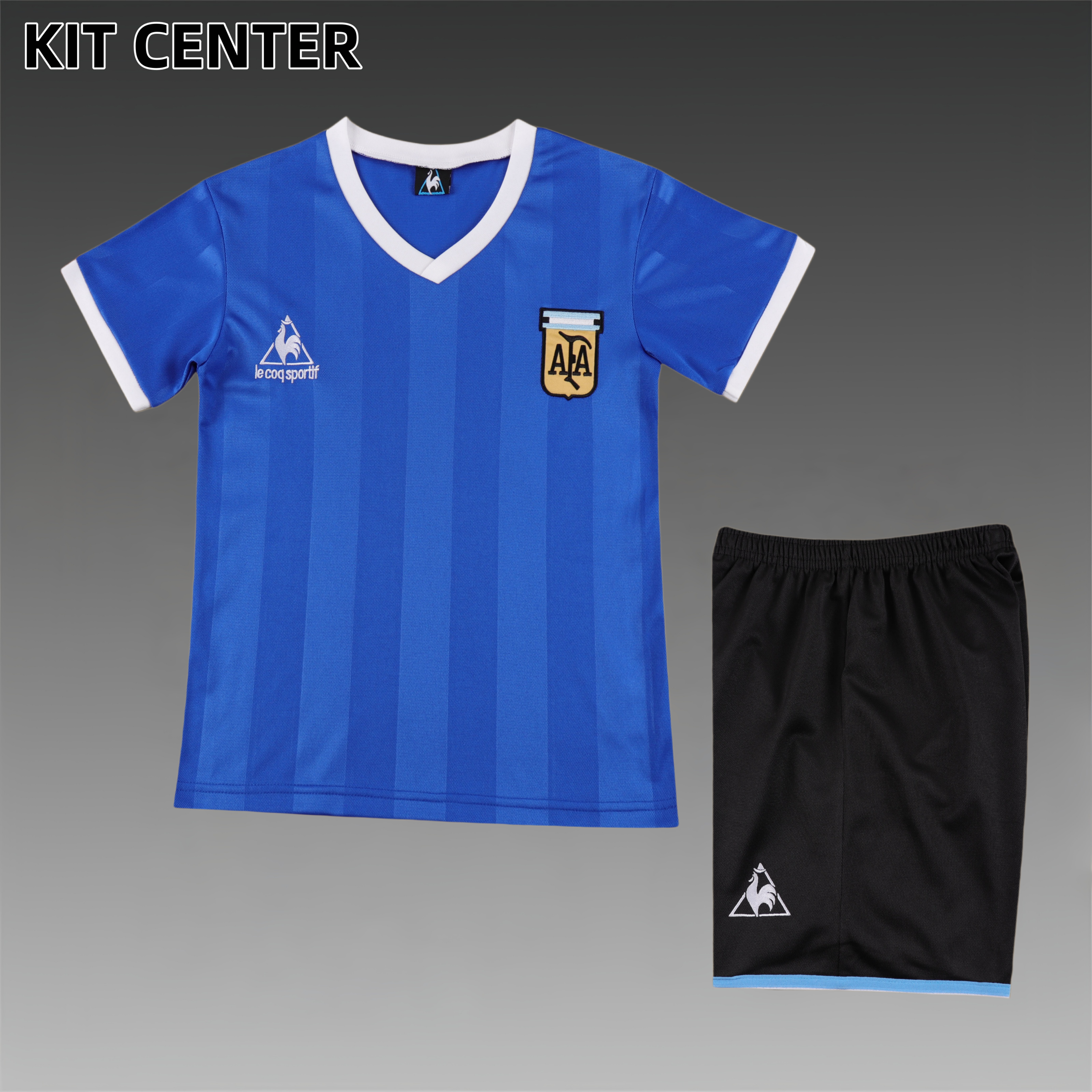 1986 Argentina Away Retro  Football Shirt ( Kids Kit )