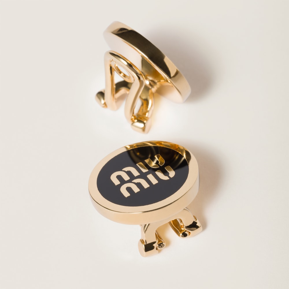 Enameled metal earrings