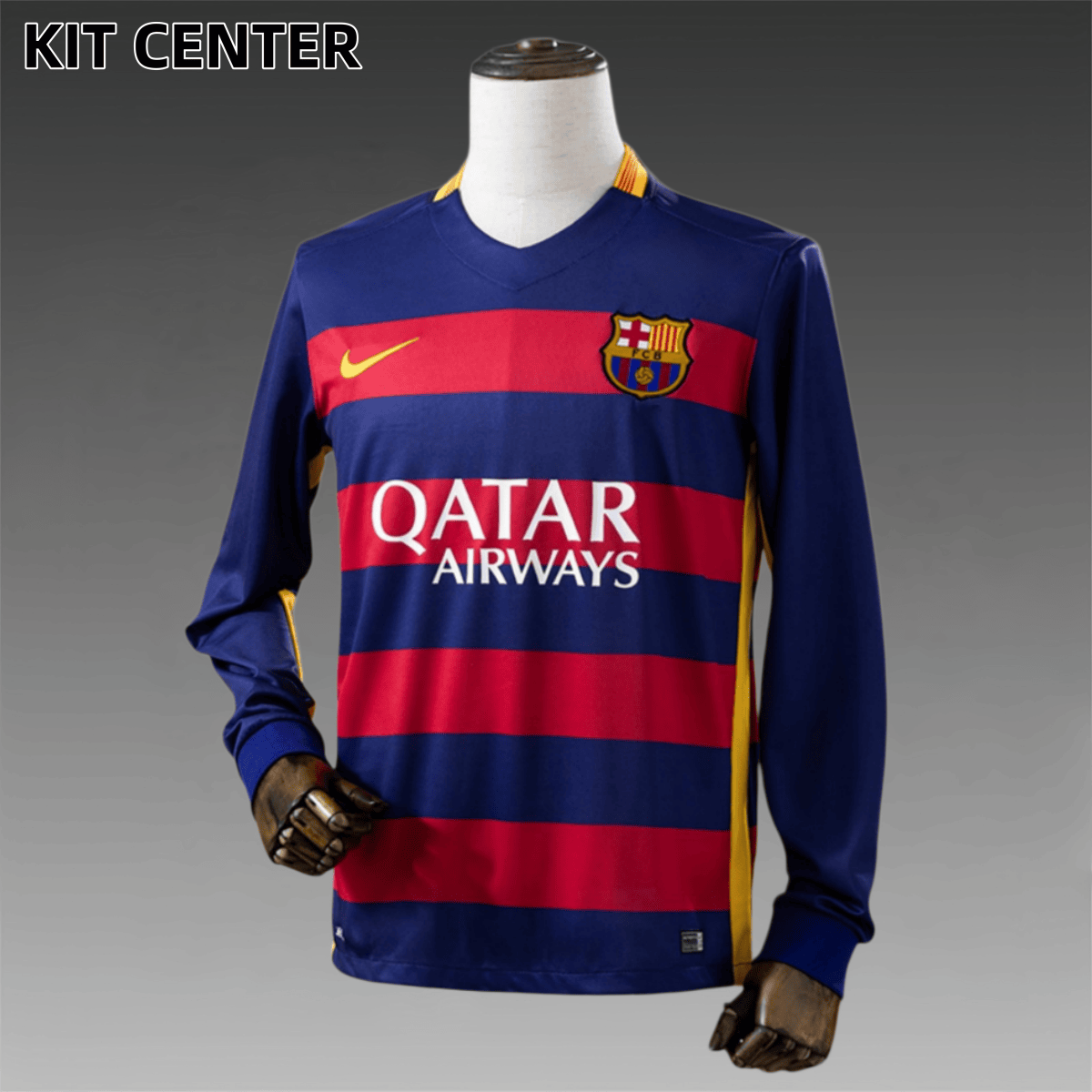 15/16 Barcelona  home long sleeves Retro Football Shirt