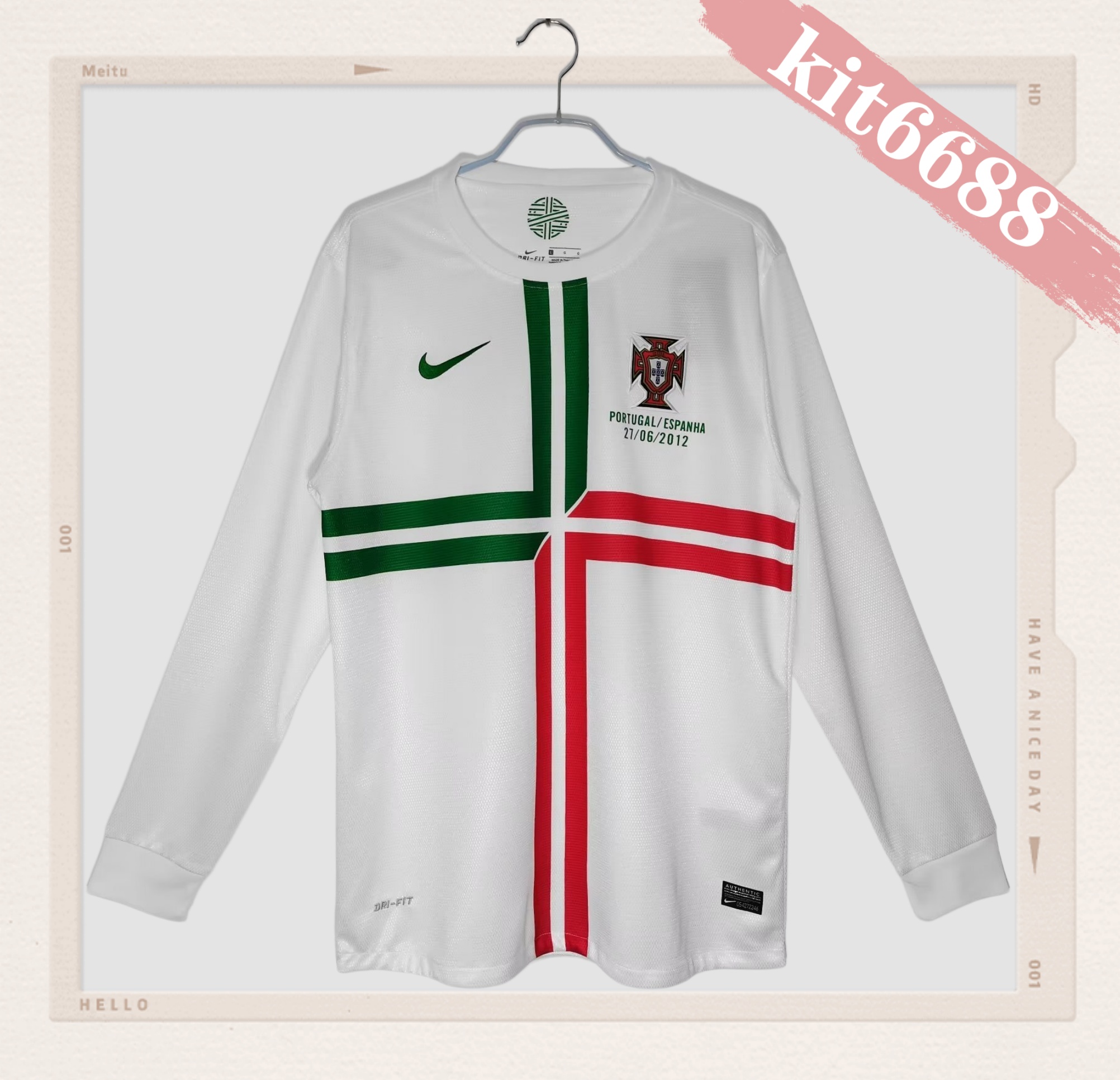 12/13 Portugal Away Retro long Football Shirt
