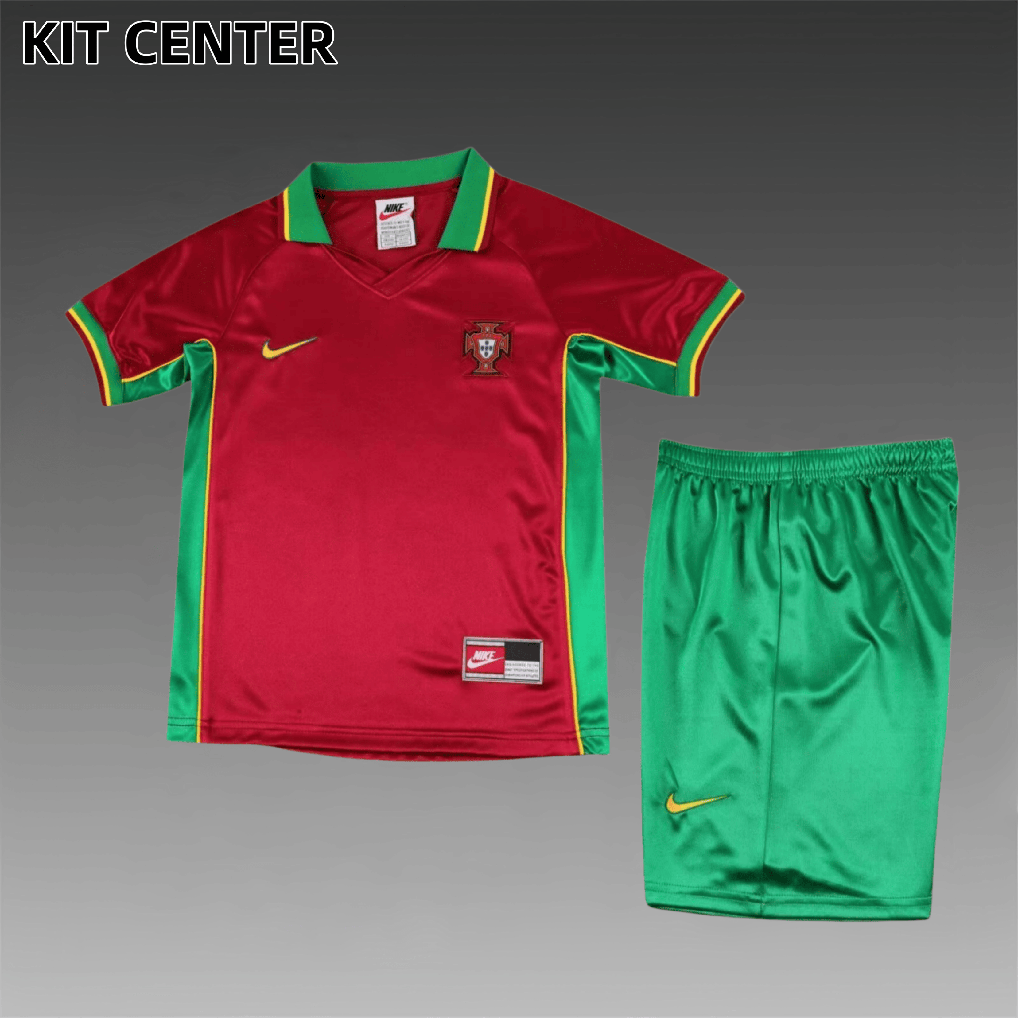1998 Portugal home Retro Football Shirt  Kids Kit
