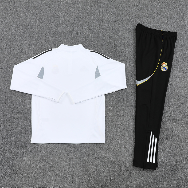 25/26 Real Madrid white Half Zip Training Kit (Adult Kids Kit)