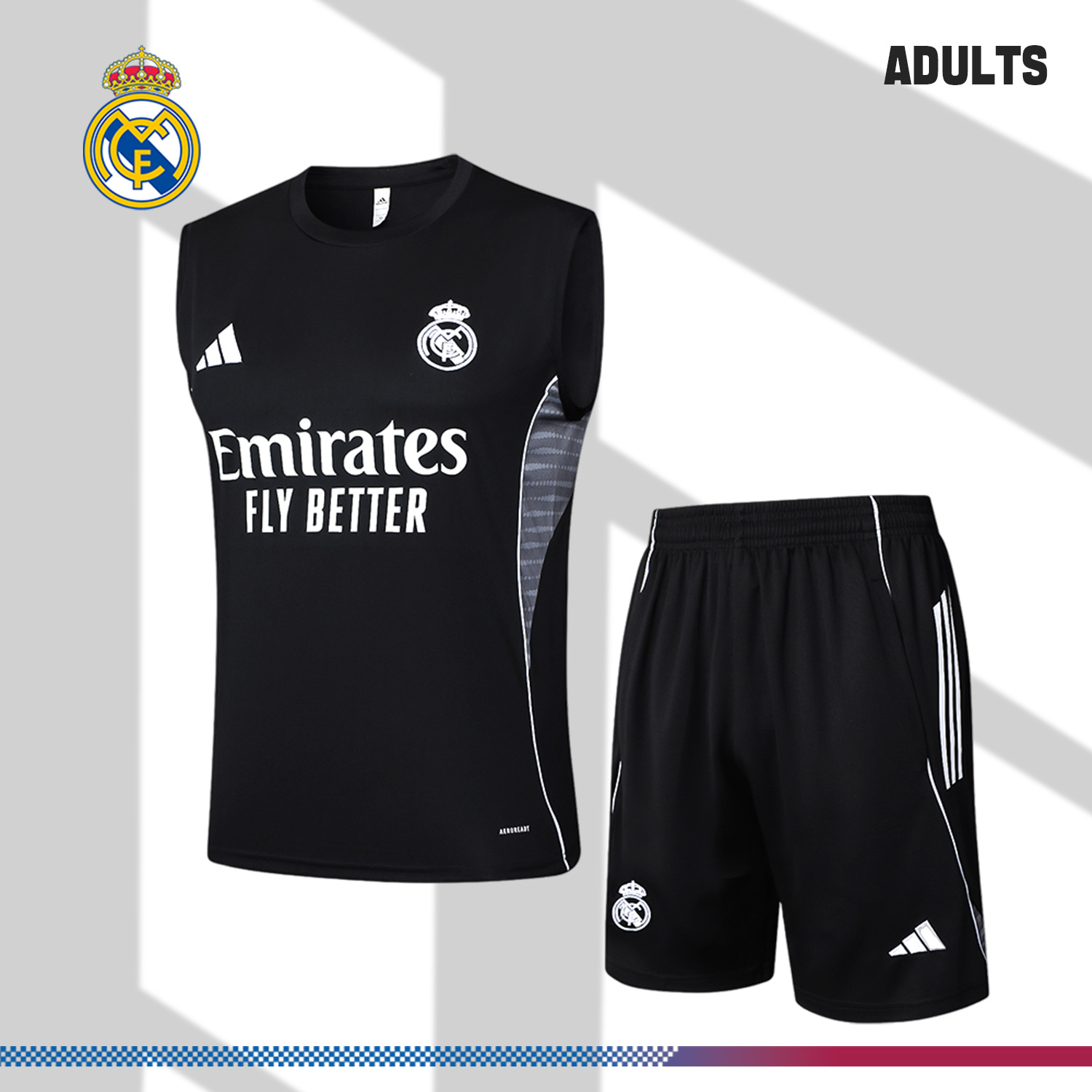 2025/2026 Real Madrid black adult vest training suit (Adult Kit)