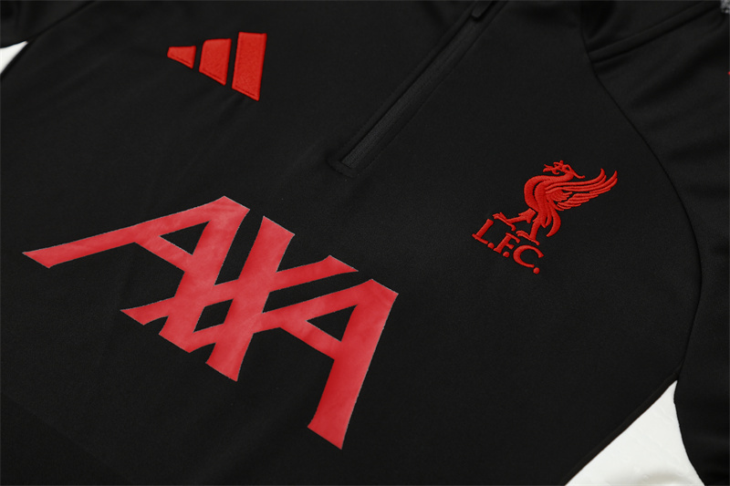 25/26 Liverpool black Half Zip Training Kit (Adult Kids Kit)