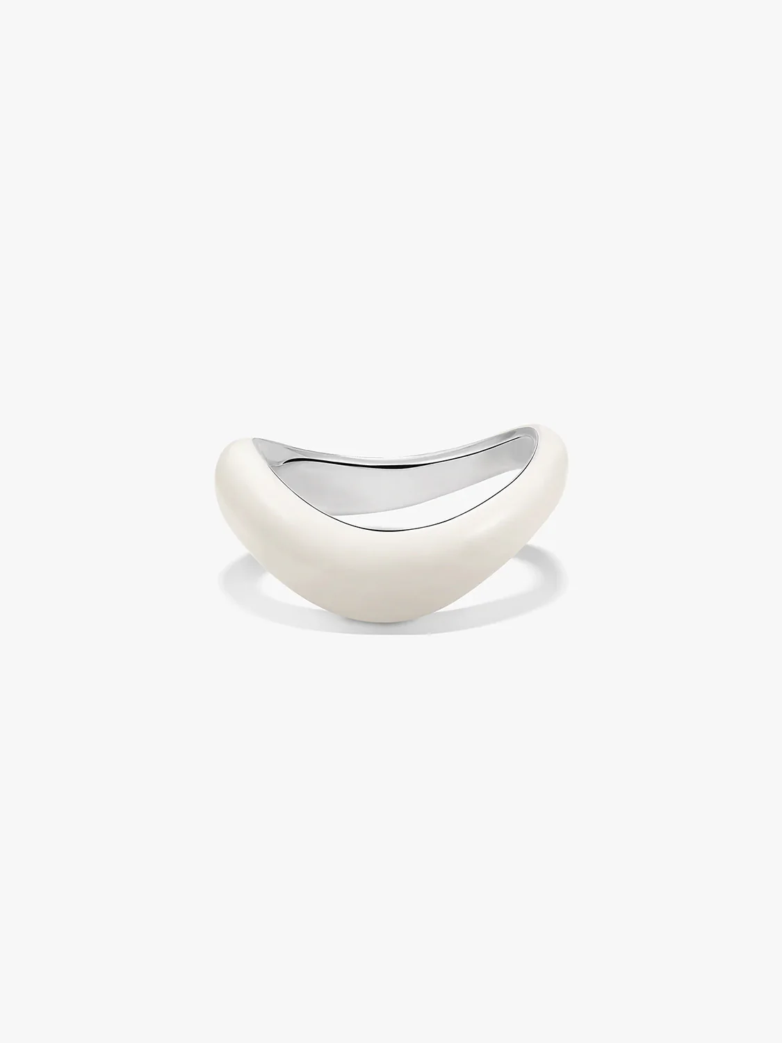 Cream Enamel Dome Wave Ring