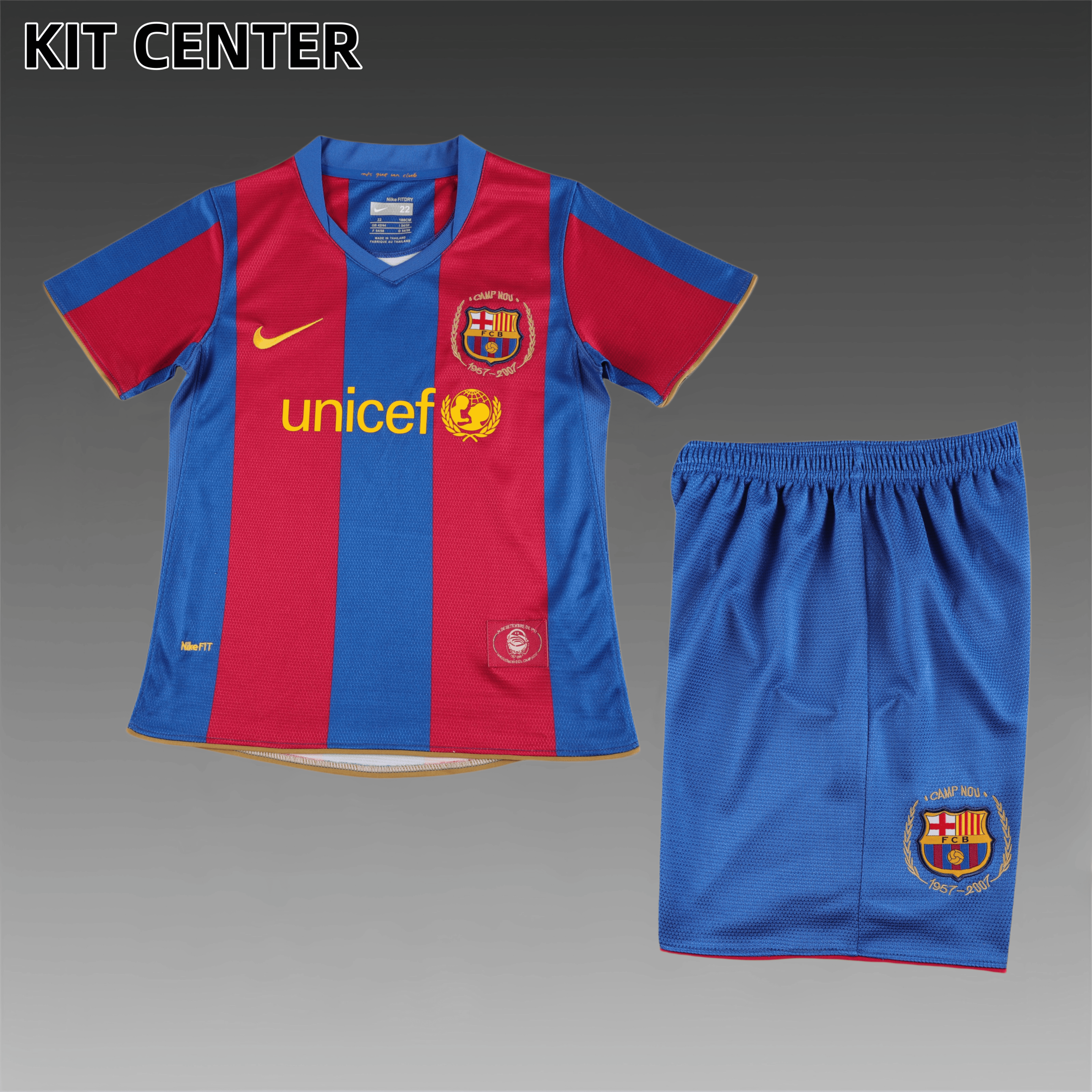 2007/2008 Barcelona home Retro Football Shirt (Kids Kit)