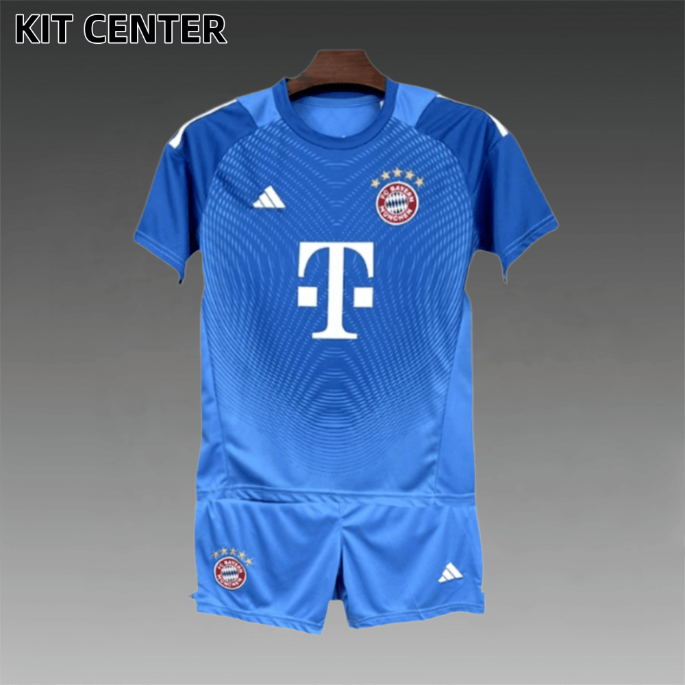 2025/2026 Bayern Munich Goalkeeper Blue Kit for Kids (Kids Kit socks)