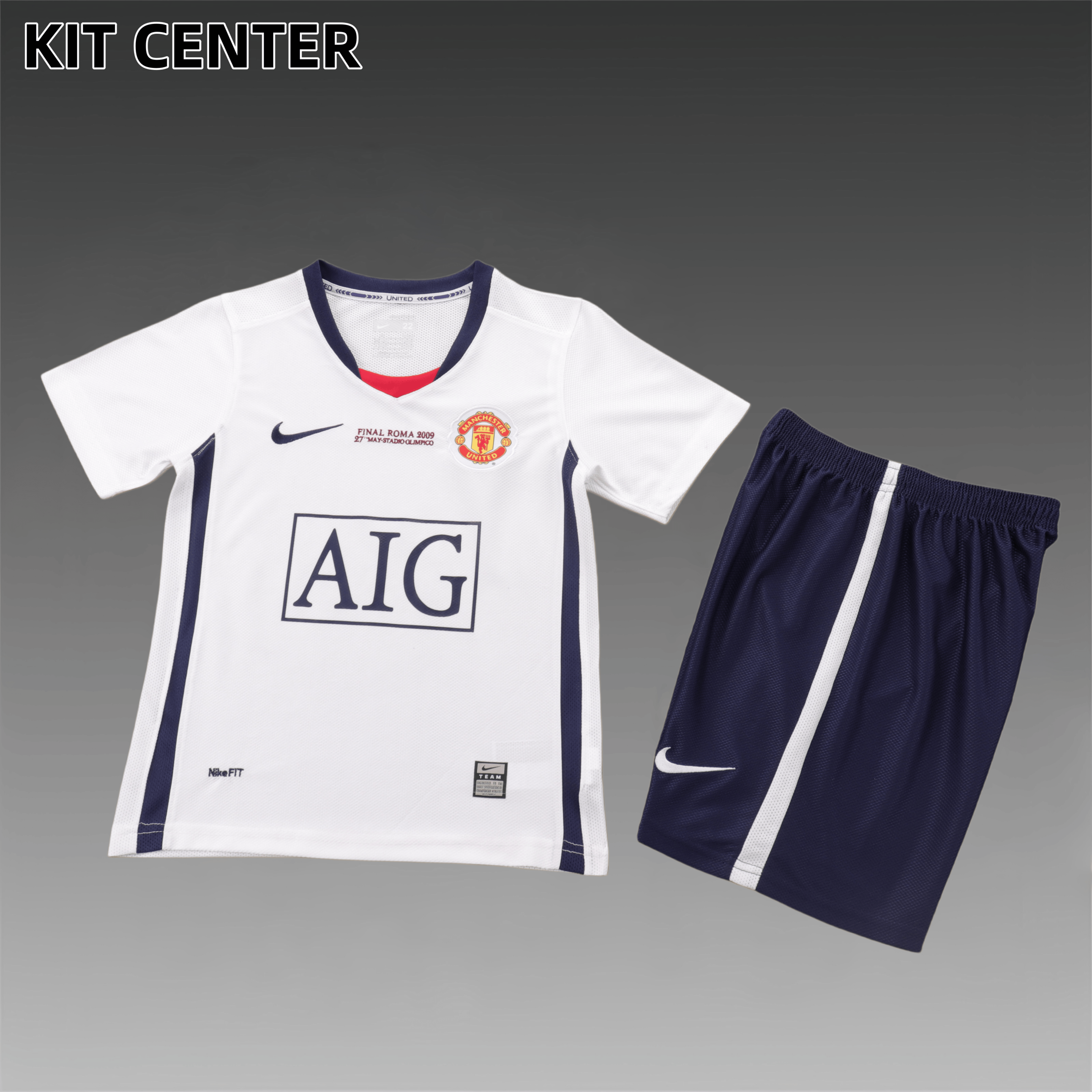 08/09 Manchester United  Away Champions League edition Retro Football Shirt ( Kids Kit )