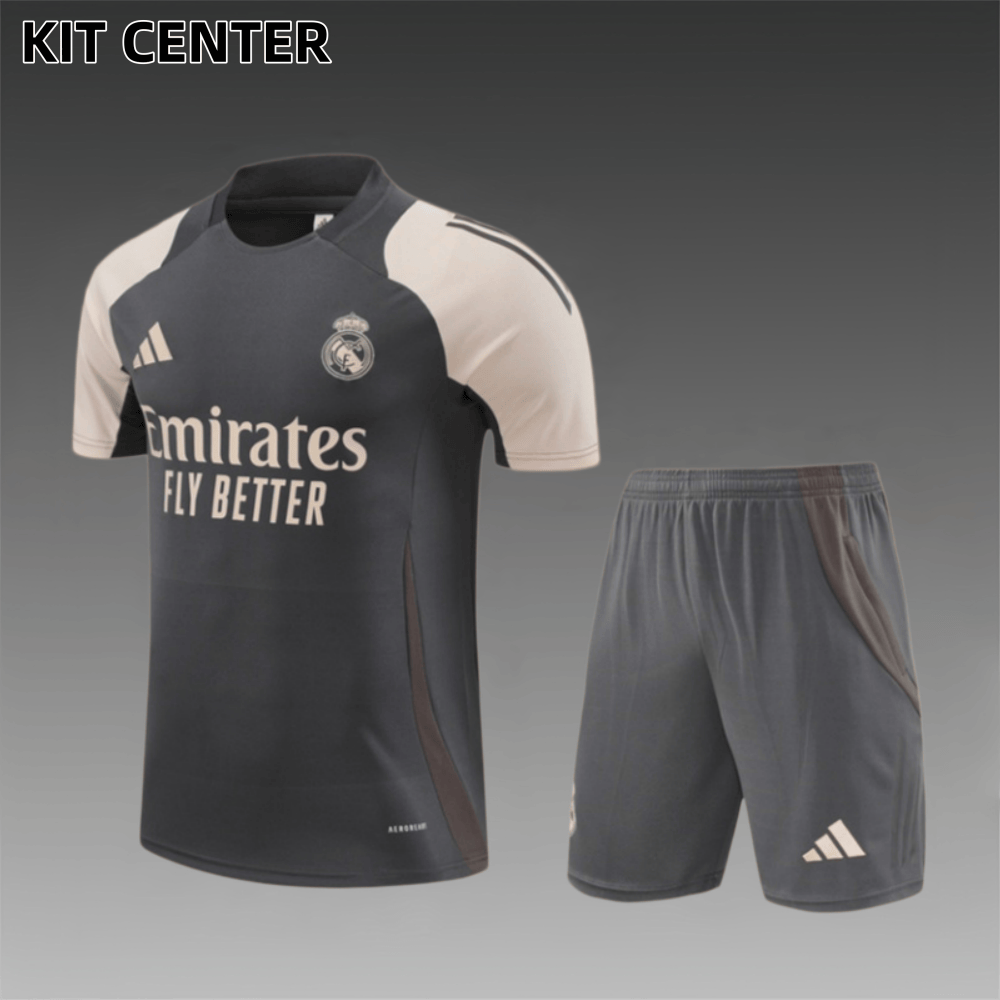 24/25 Real Madrid dark gray ShortSleeve Training Wear ( Adult kit Kids )