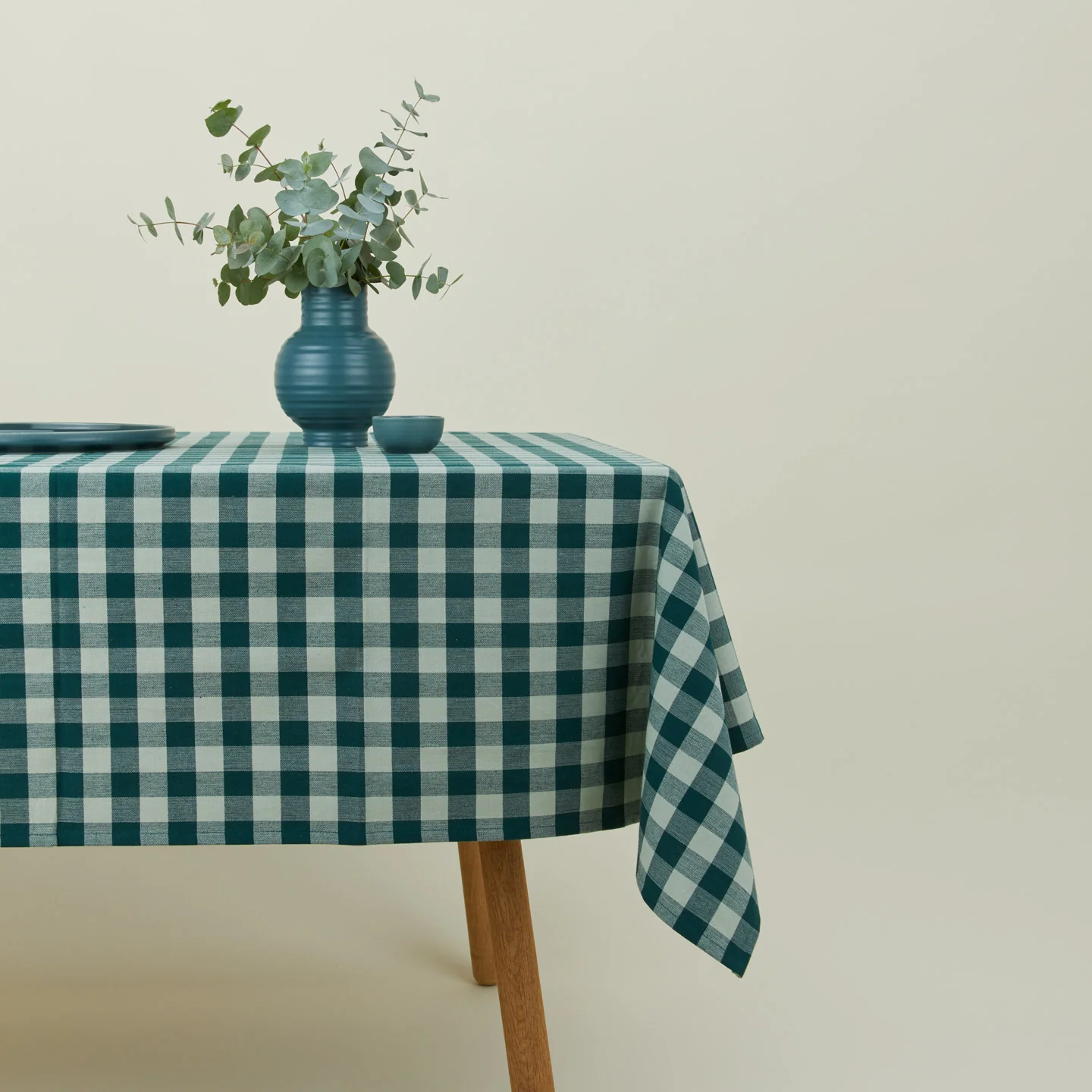 Essential Gingham Tablecloth - Sky/Peacock