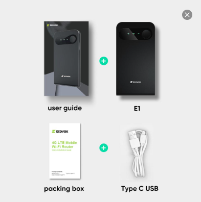 ECOVOX Portable 4G LTE Mobile WiFi Hotspot, Pocket Wireless MiFi Router, Lightweight Travel Internet Device for Outdoor, Road Trip & Remote Work