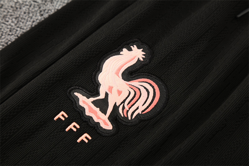 25/26 France black Half-Zip Training Kits (Adult Kids kit)