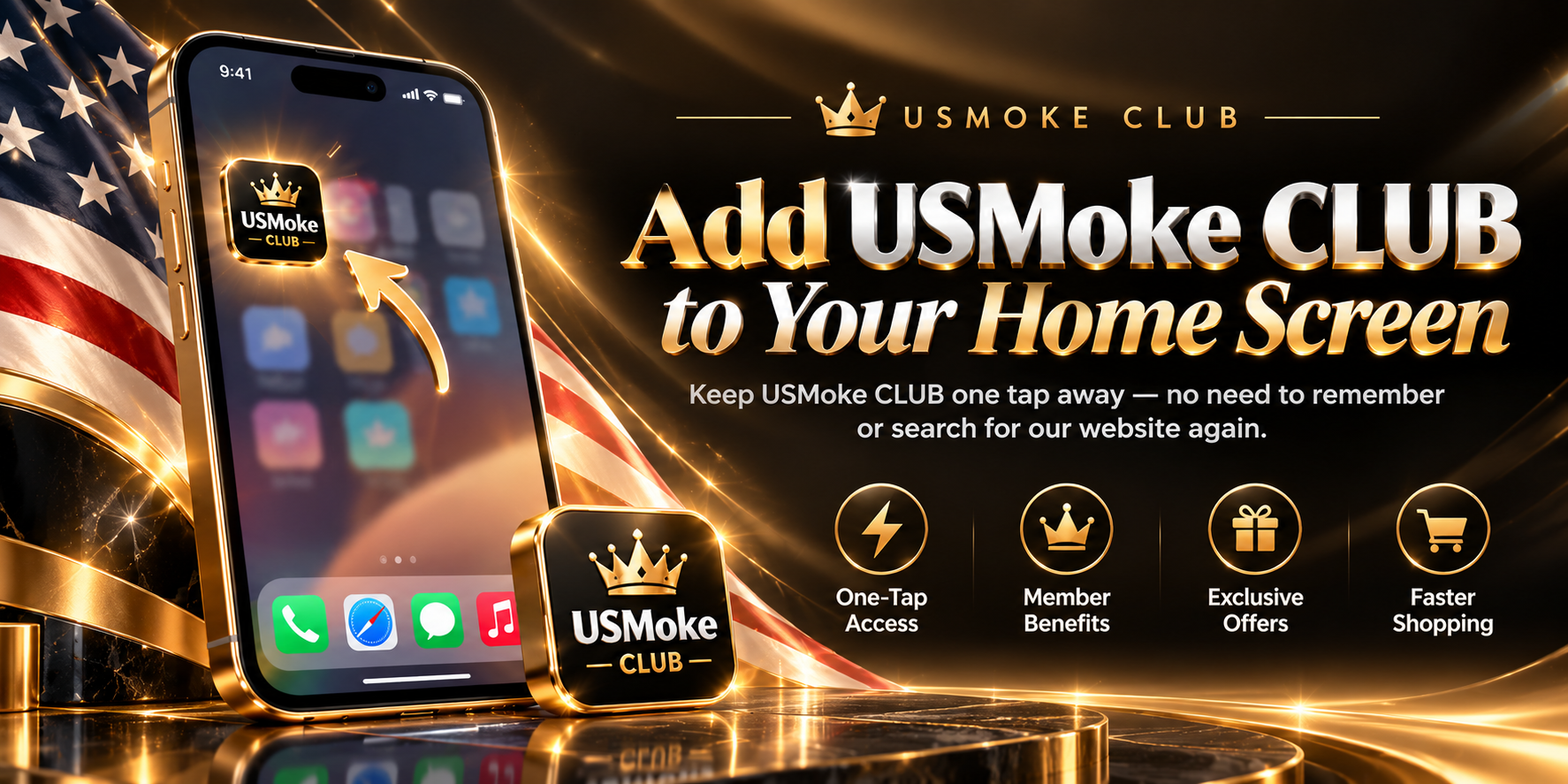 Add USMoke CLUB to your Home Screen
