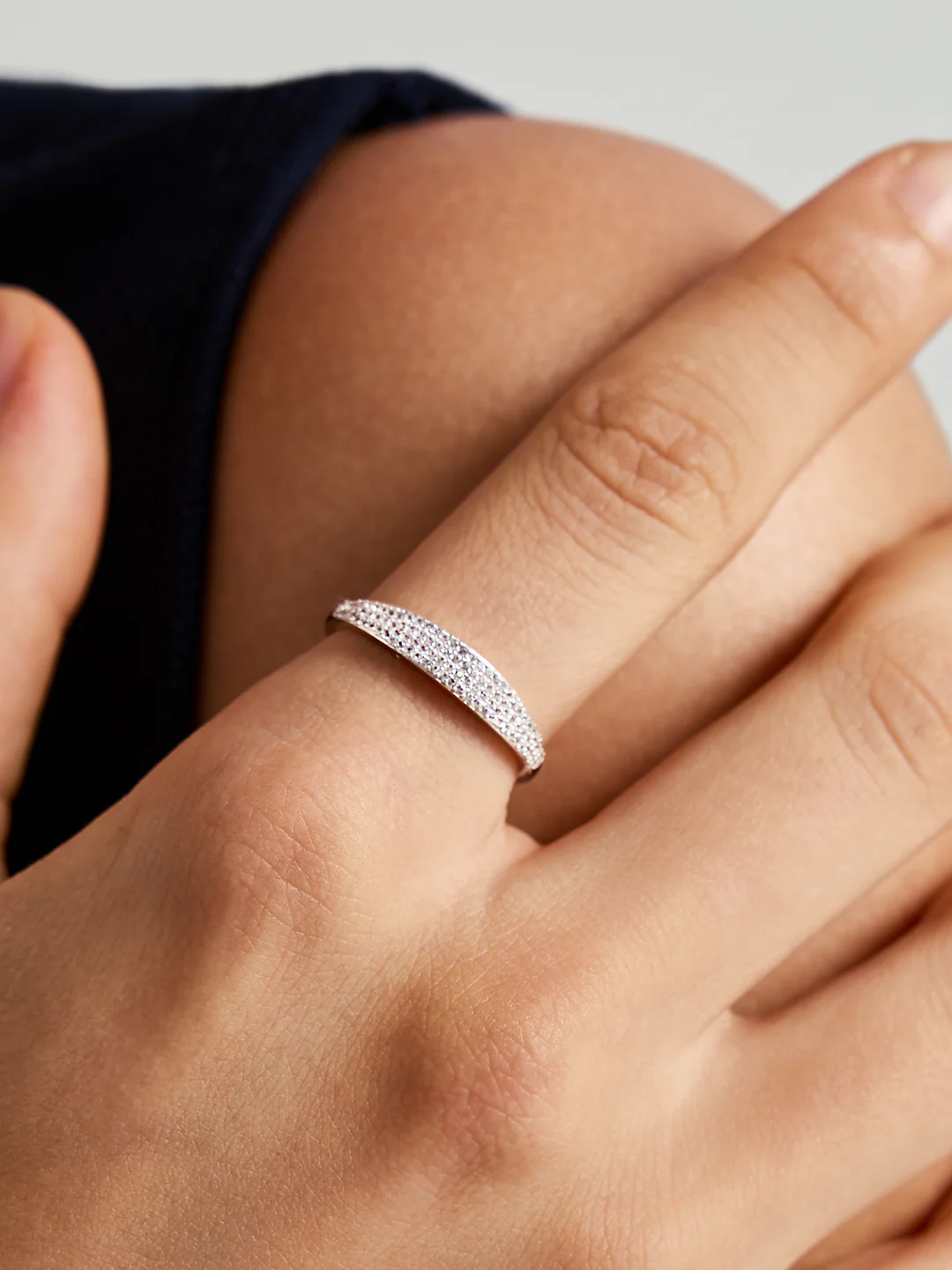 Silver Pave Sapphire Signet Ring