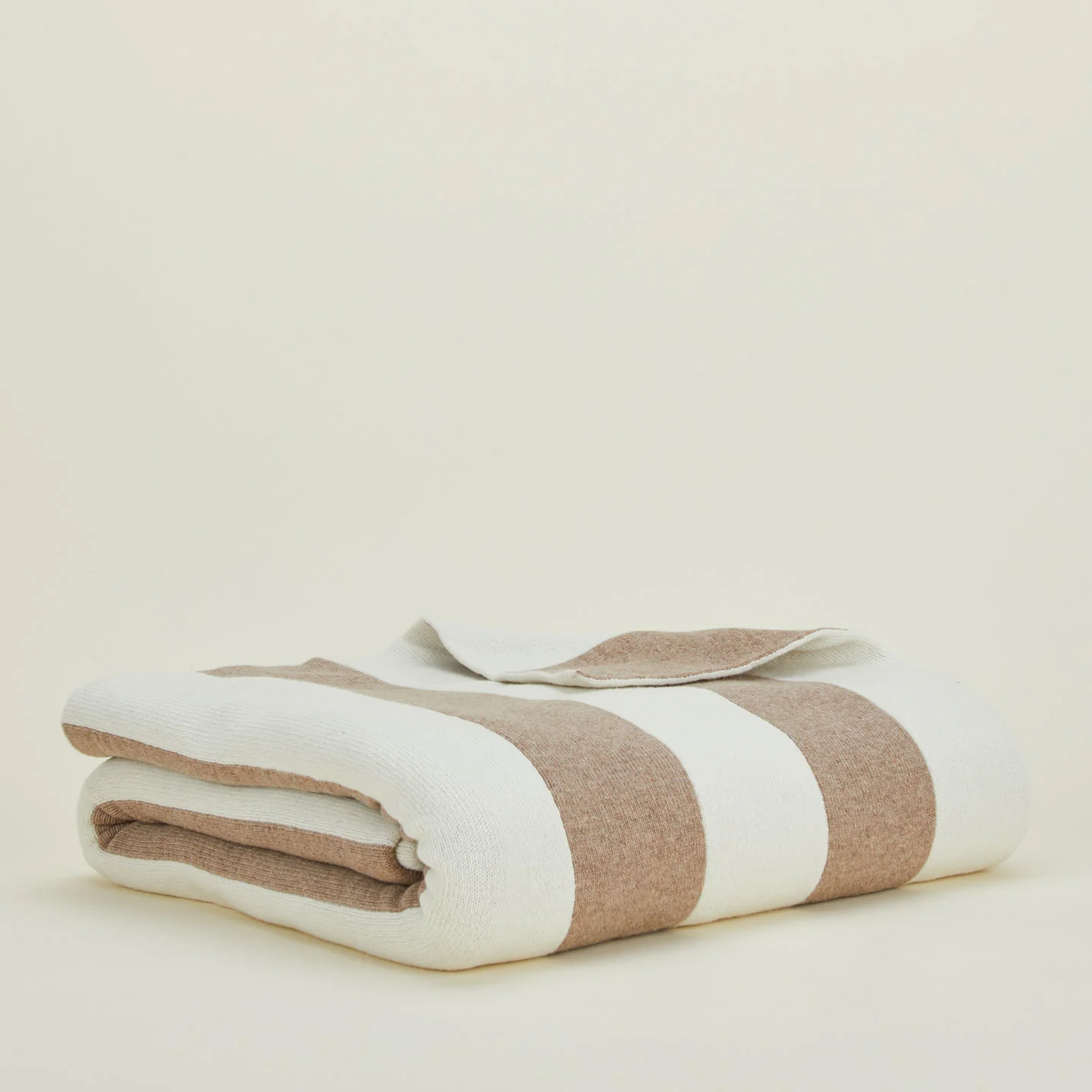 Simple Striped Throw- Ivory/Flax