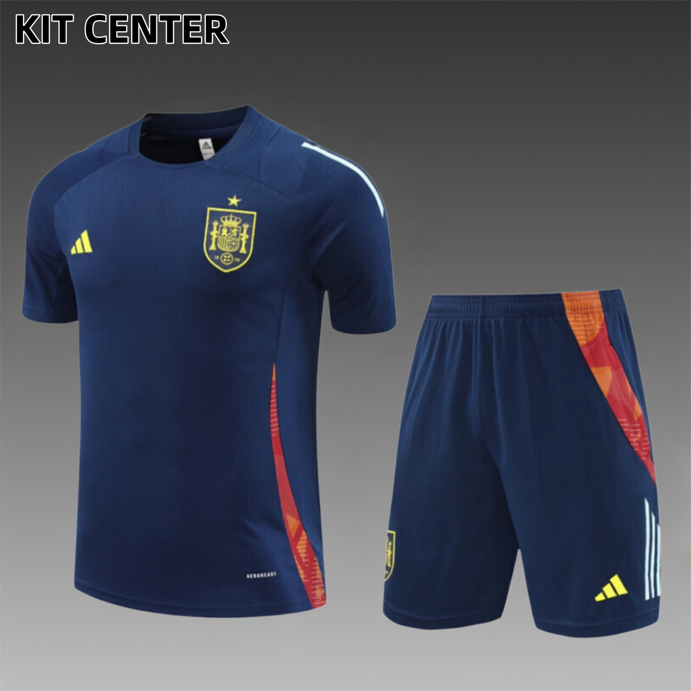 24/25 Spain royal blue  Short Sleeve Training Wear ( Adult kit Kids )