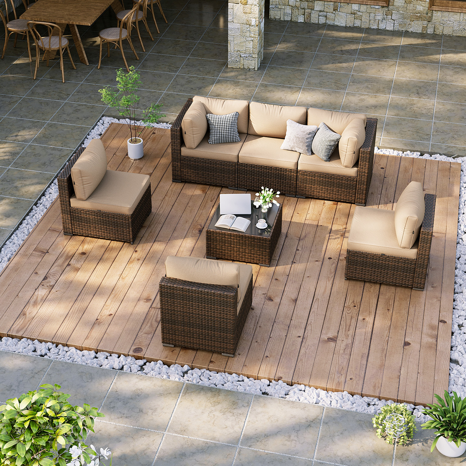 Nordivale 7&8-piece outdoor patio furniture set, including a 40