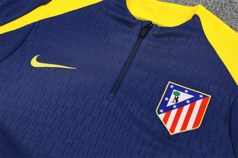 2025/2026Atletico Madrid Dark Blue Adult Half Zip Training Suit (Adult Kit)