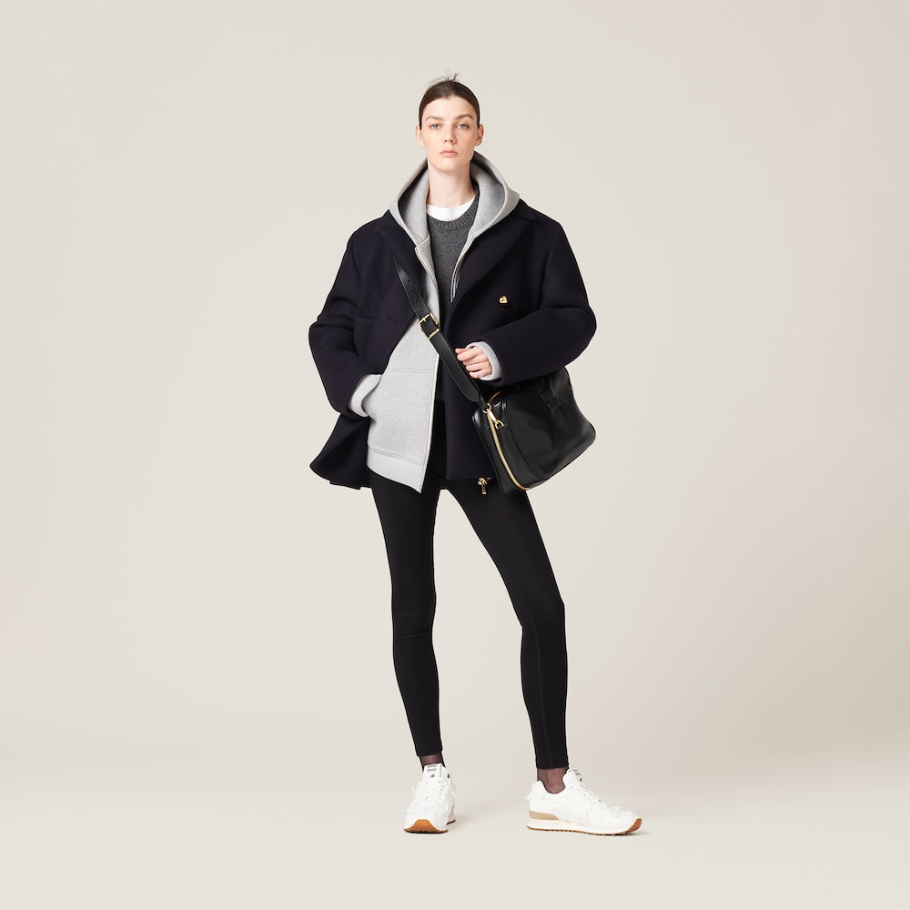 Double-breasted cloth peacoat jacket